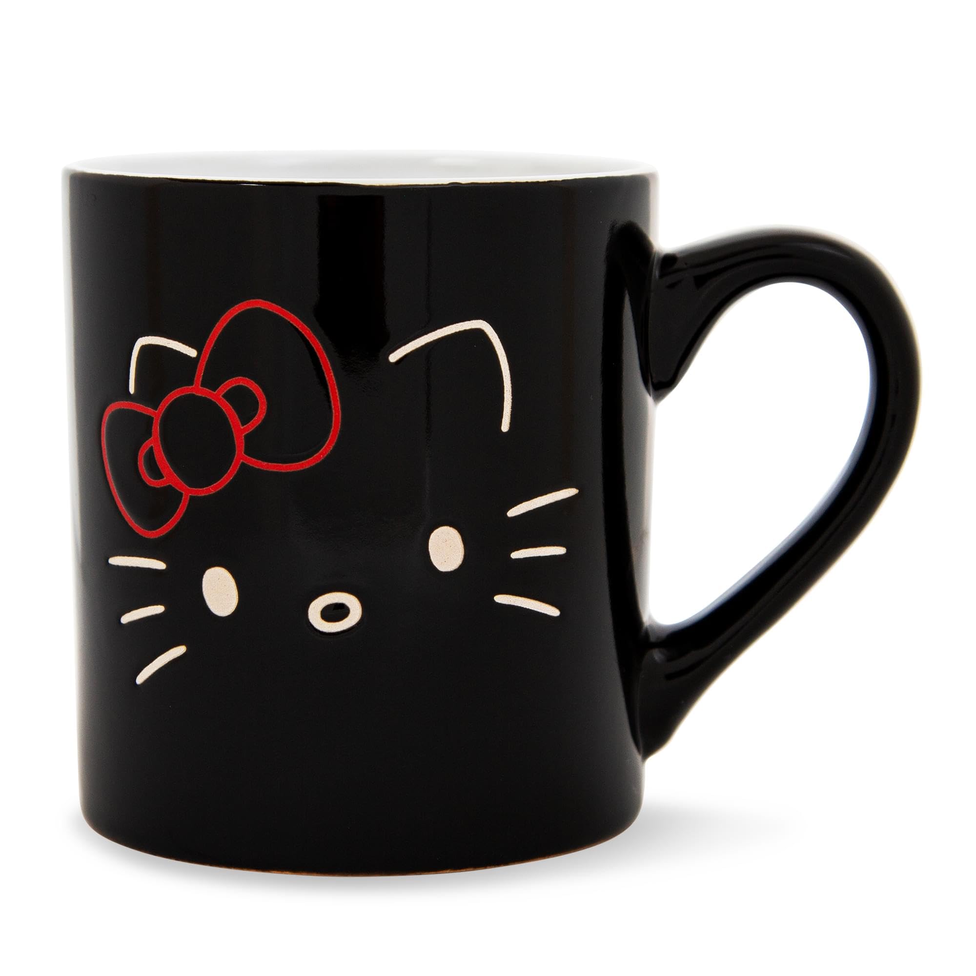 Foto 4 pulgar | Taza De Café Hello Kitty Sanrio Black Outline Cerámica 400 Ml - Venta Internacional.