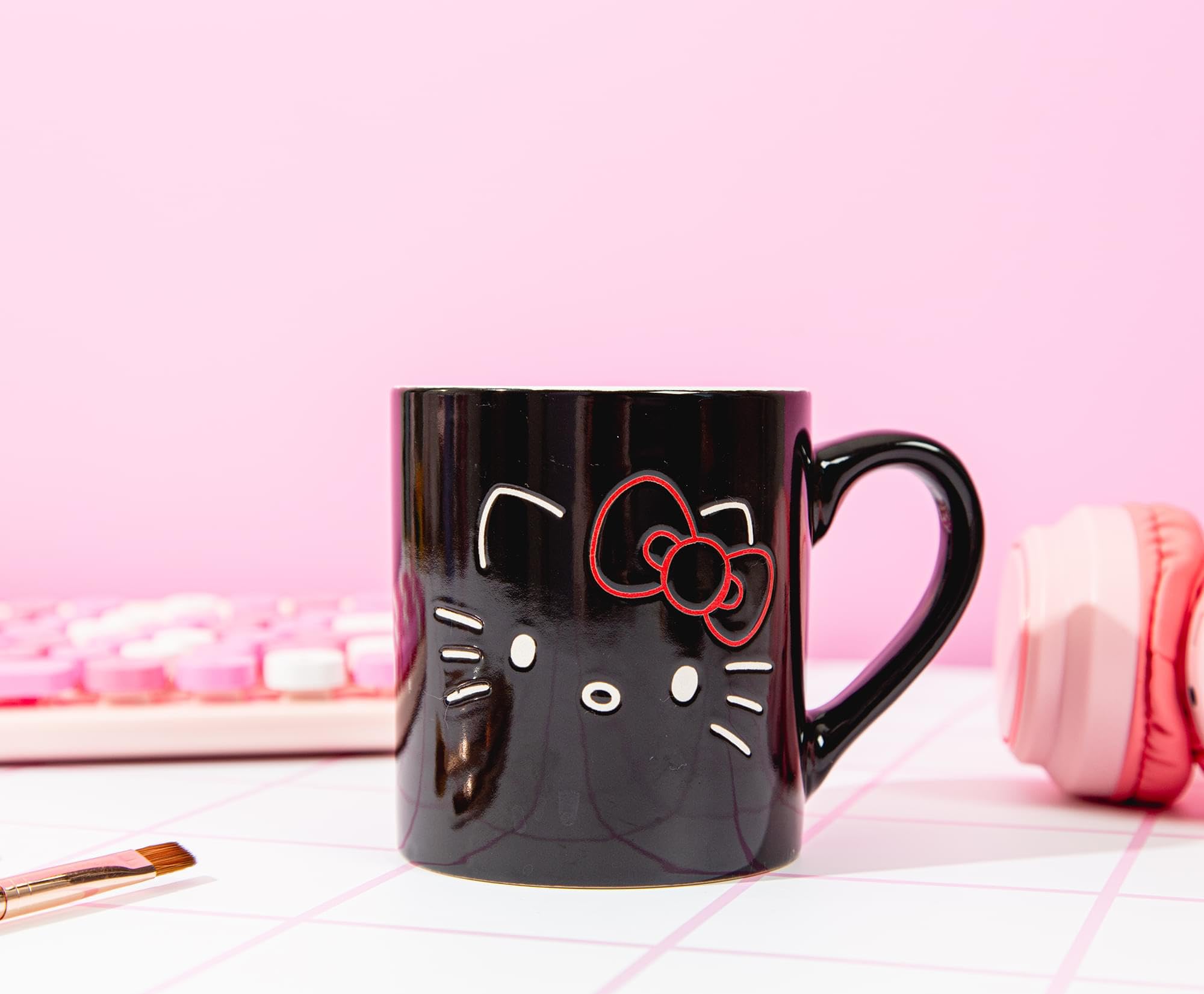 Foto 5 pulgar | Taza De Café Hello Kitty Sanrio Black Outline Cerámica 400 Ml - Venta Internacional.