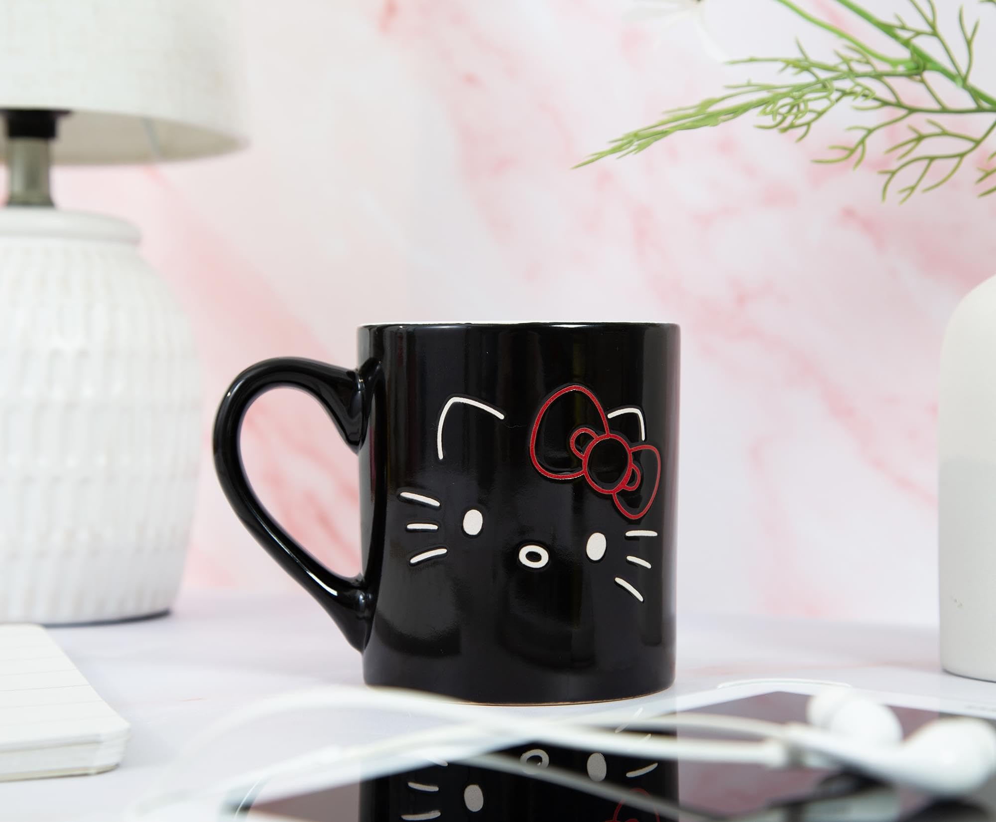 Foto 6 pulgar | Taza De Café Hello Kitty Sanrio Black Outline Cerámica 400 Ml - Venta Internacional.