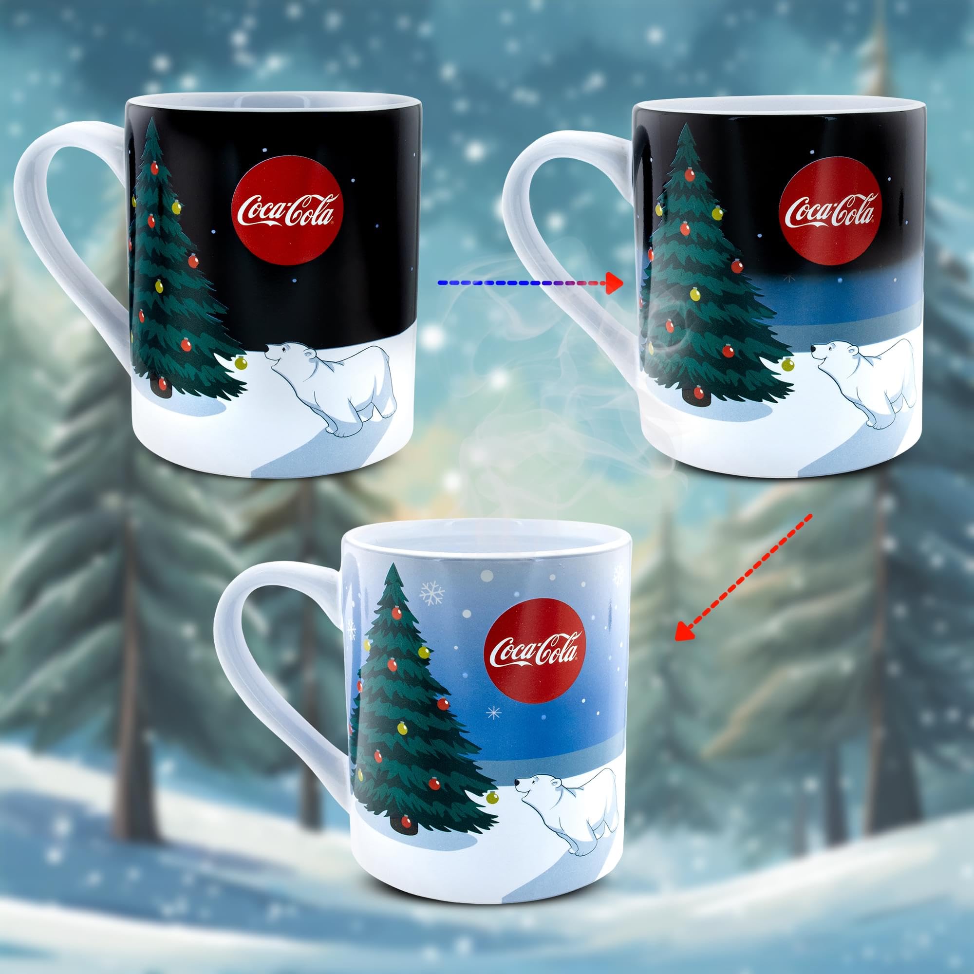 Foto 4 pulgar | Taza Silver Buffalo Coca-cola Holiday Polar Bears 414 Ml - Venta Internacional.