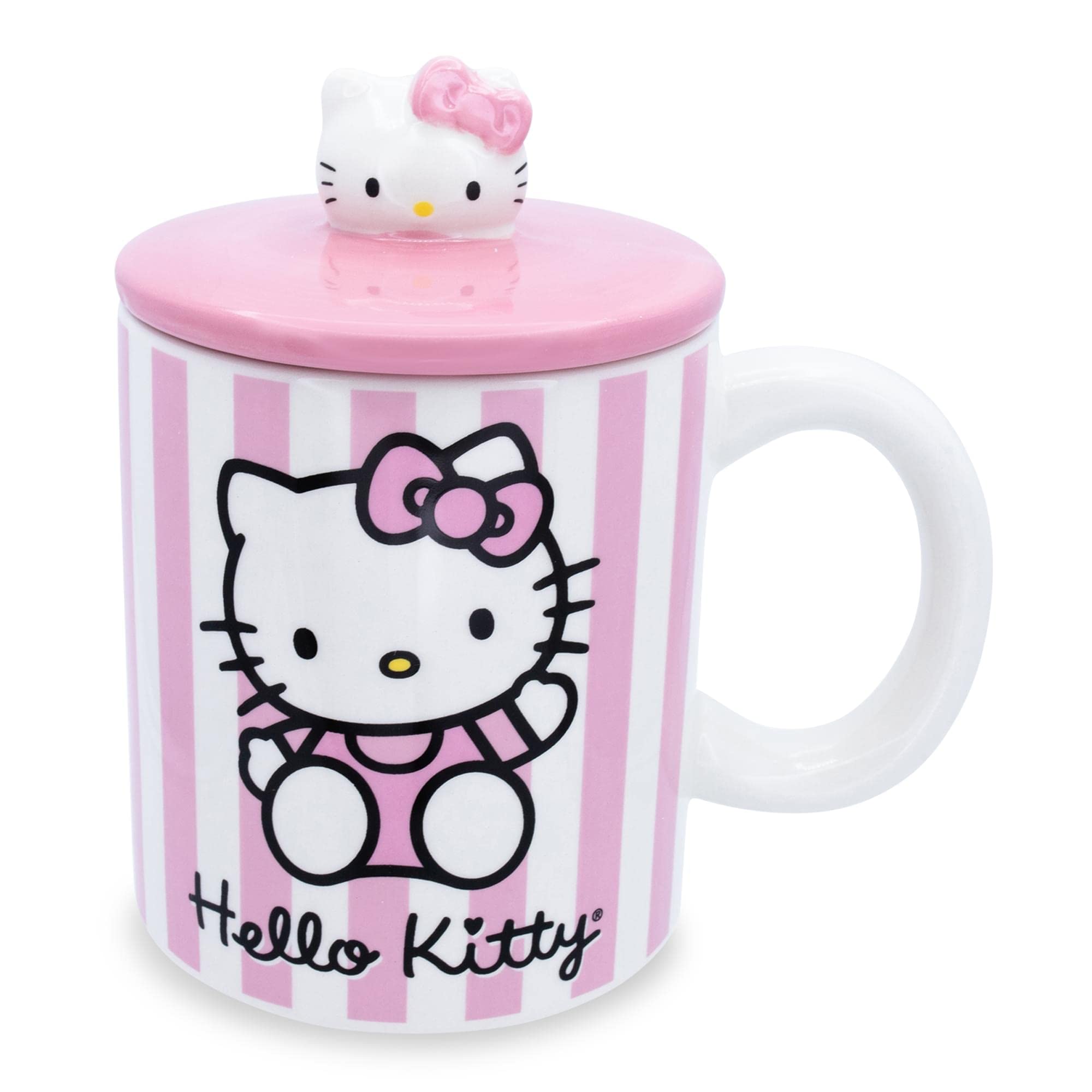 Foto 1 | Taza De Cerámica Toynk Sanrio Hello Kitty Pink Stripes 530ml - Venta Internacional.