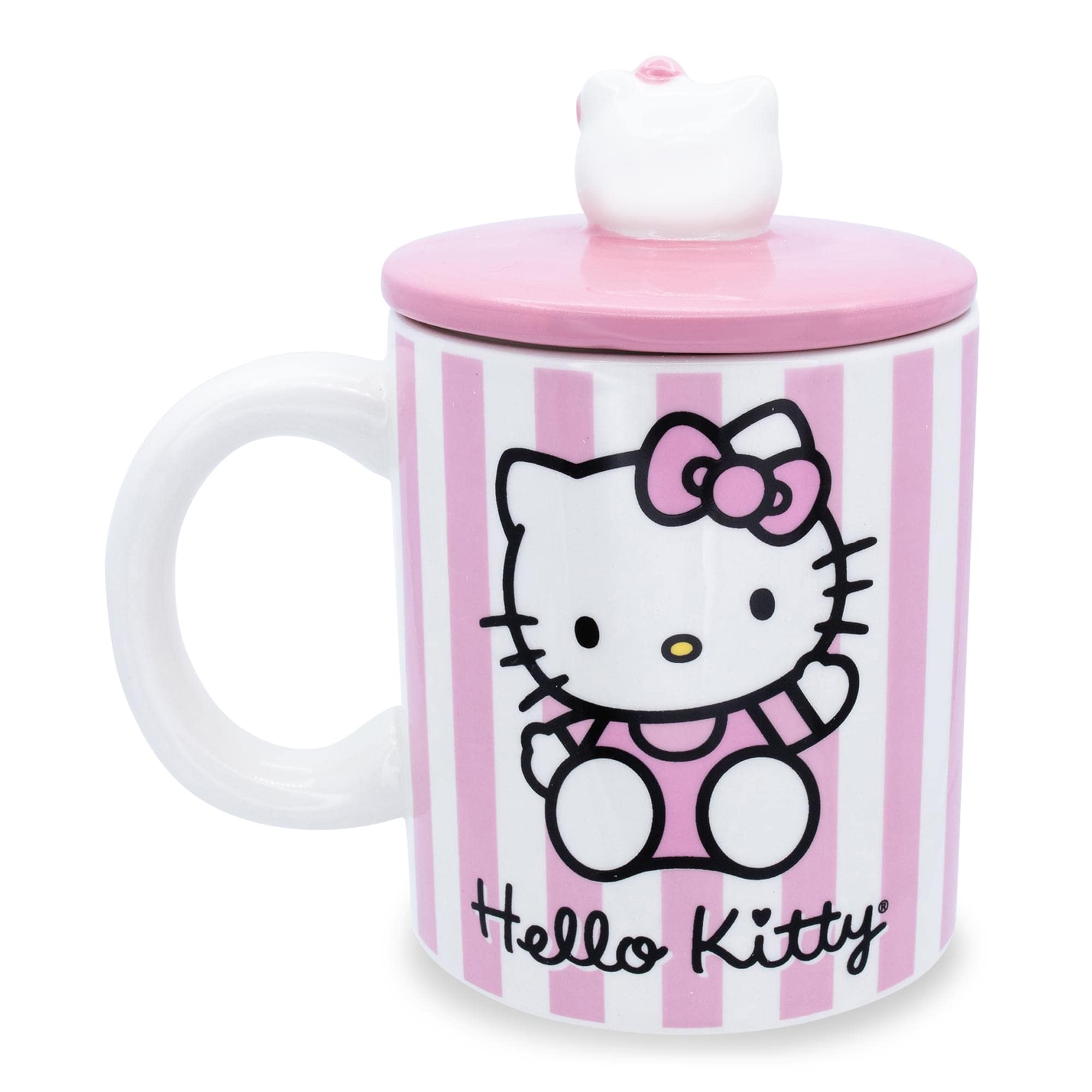 Foto 3 pulgar | Taza De Cerámica Toynk Sanrio Hello Kitty Pink Stripes 530ml - Venta Internacional.