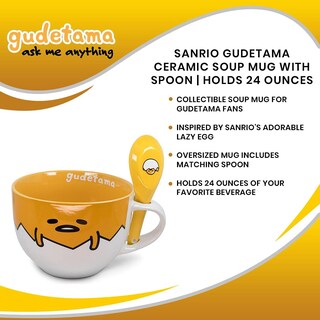 Foto 7 | Taza De Sopa De Cerámica Silver Buffalo Gudetama Dangerous 710 Ml - Venta Internacional.