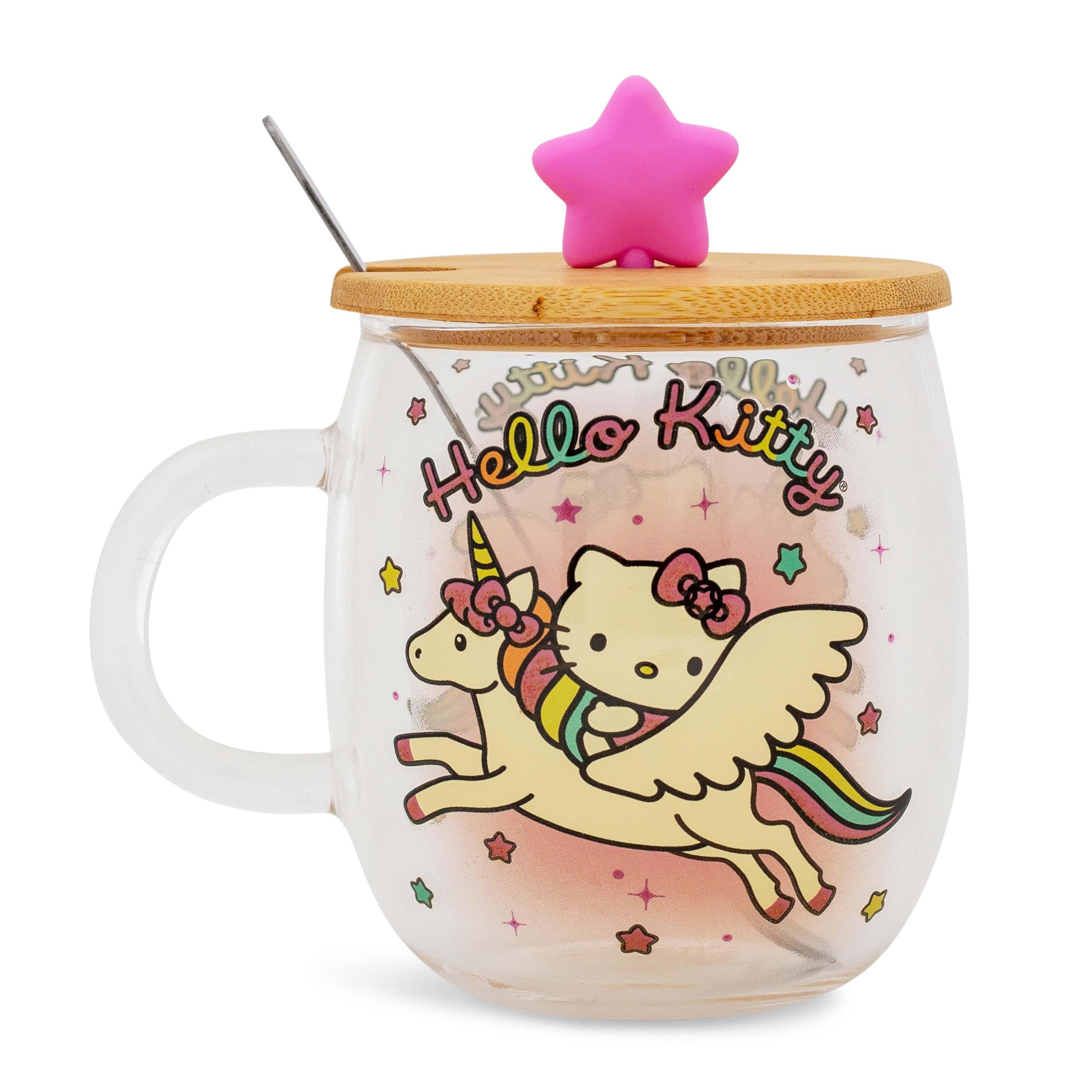Foto 2 pulgar | Taza De Cristal Silver Buffalo Sanrio Hello Kitty Unicorn, 500 Ml - Venta Internacional.