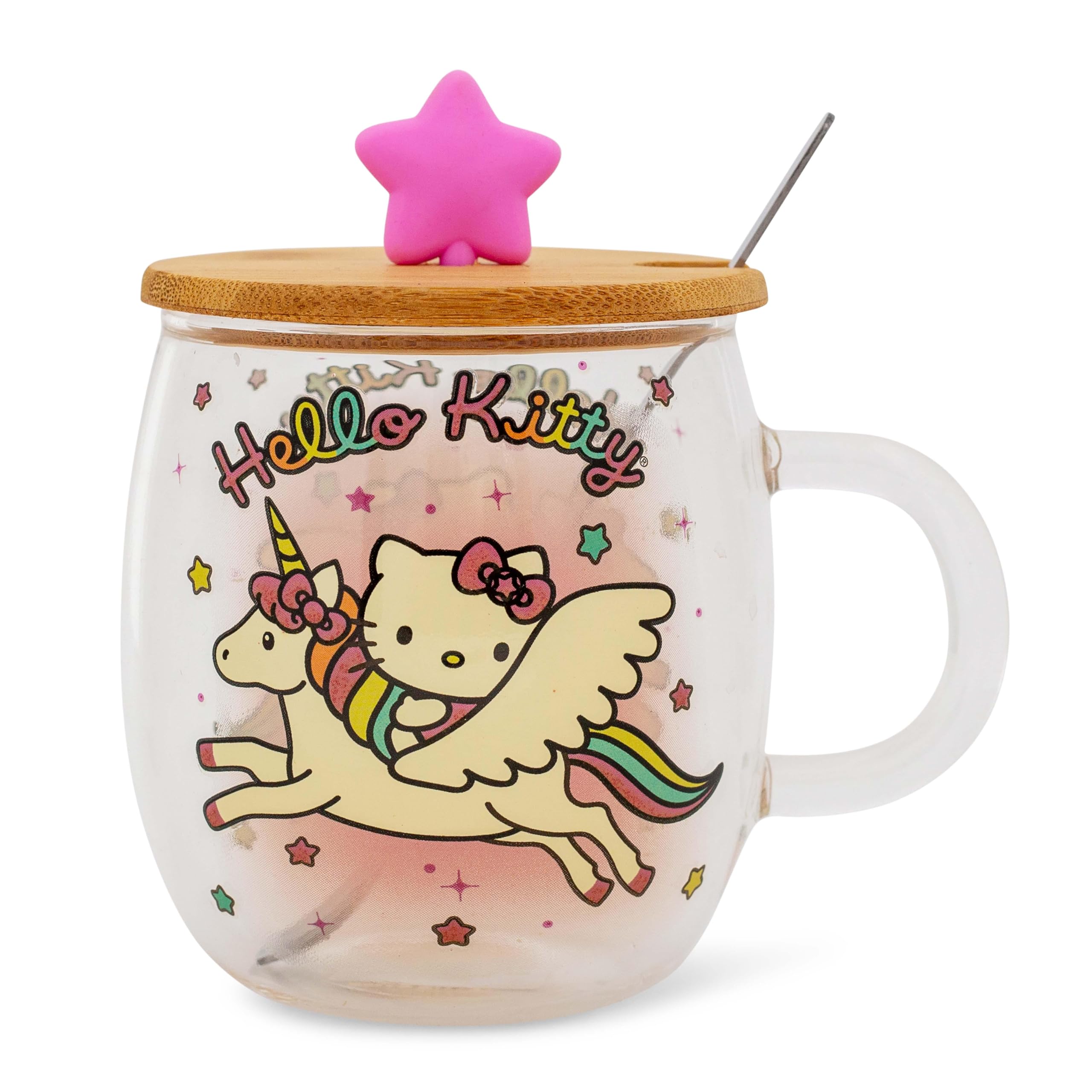 Foto 3 pulgar | Taza De Cristal Silver Buffalo Sanrio Hello Kitty Unicorn, 500 Ml - Venta Internacional.