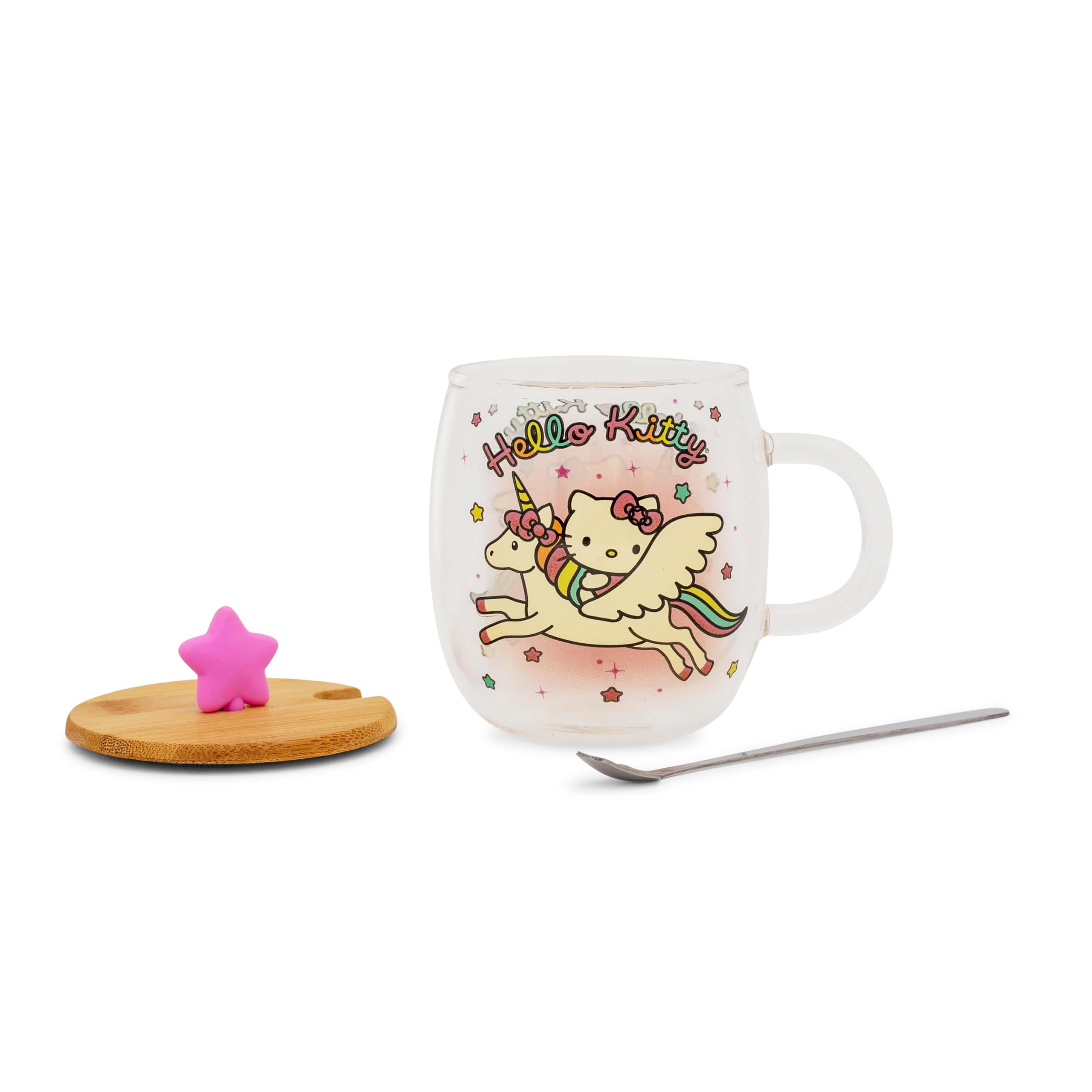 Foto 4 pulgar | Taza De Cristal Silver Buffalo Sanrio Hello Kitty Unicorn, 500 Ml - Venta Internacional.