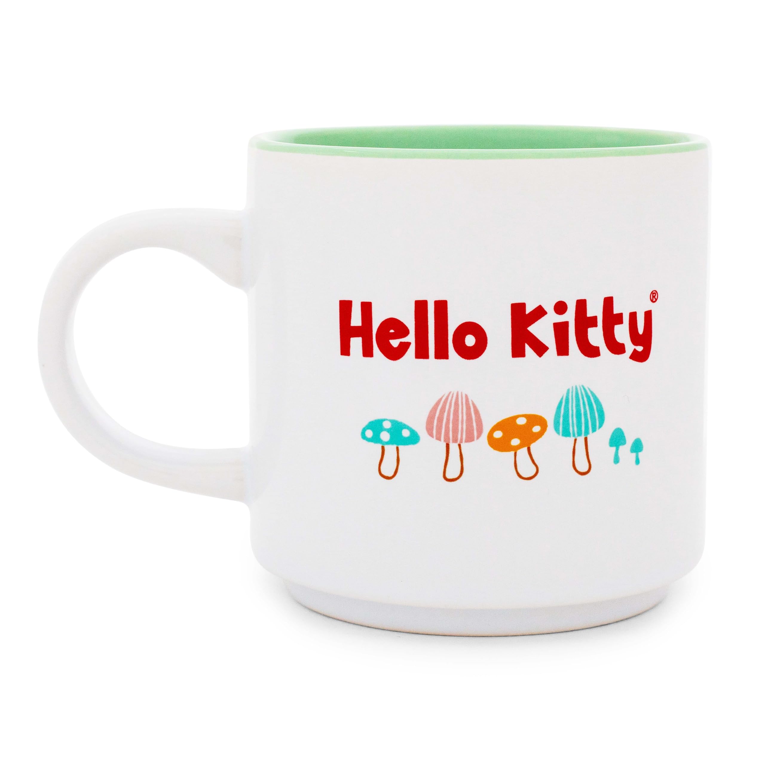 Foto 3 pulgar | Taza Sanrio Hello Kitty Mushrooms, Apilable, 380 Ml, Cerámica - Venta Internacional.