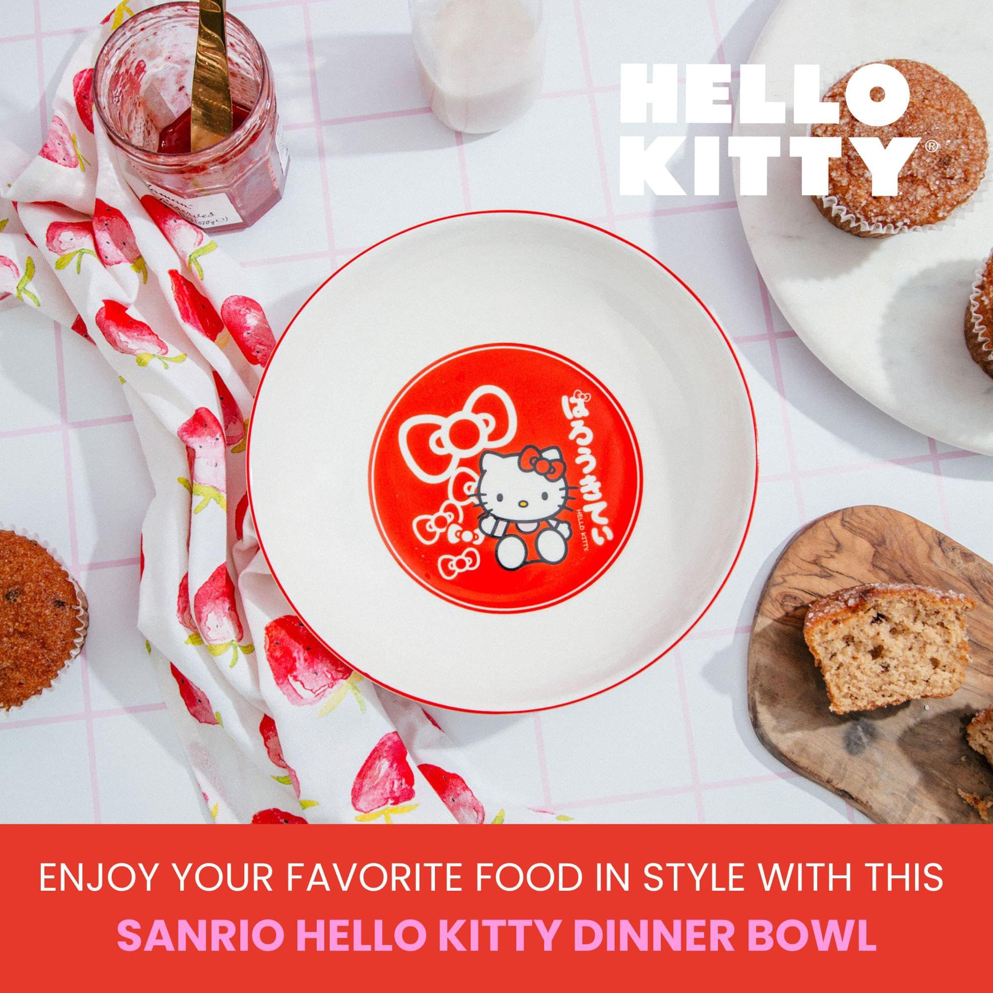Foto 4 pulgar | Cuenco Sanrio Hello Kitty Con Lazos Rojos, 23 Cm, Cerámica - Venta Internacional.