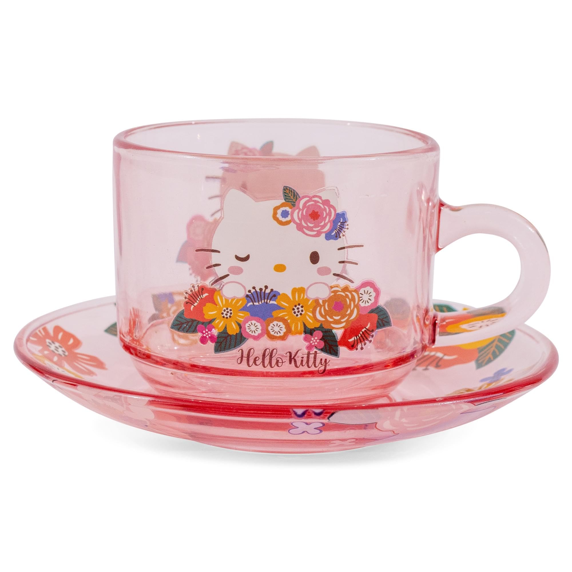 Foto 3 pulgar | Set De Taza De Té Y Platillo Silver Buffalo Sanrio Hello Kitty - Venta Internacional.