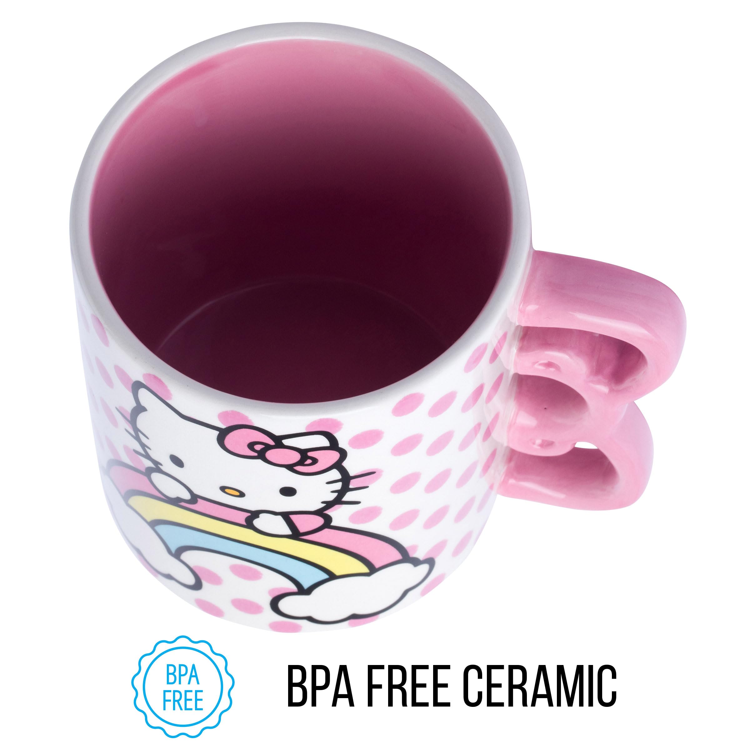 Foto 4 pulgar | Taza De Cerámica Silver Buffalo Sanrio Hello Kitty 600 Ml Rainbow - Venta Internacional.