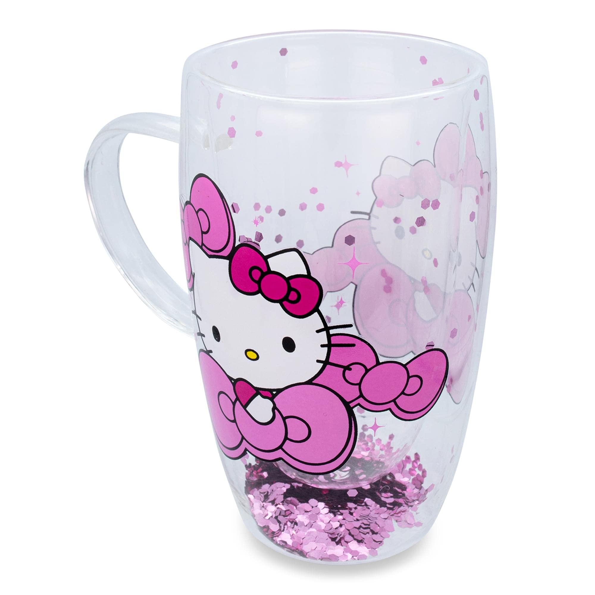 Foto 2 | Taza De Cristal Sanrio Hello Kitty Bows And Stars Confeti, 450 Ml - Venta Internacional.