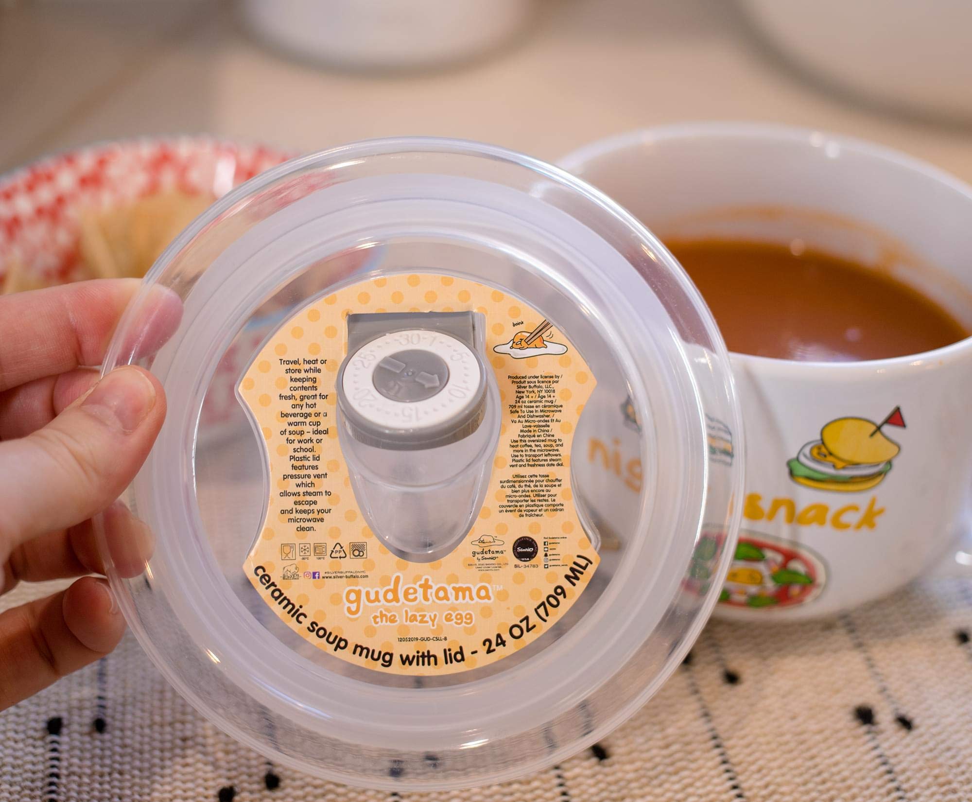 Foto 4 pulgar | Taza Para Sopa Silver Buffalo Sanrio Gudetama Burp Late Night, 600 Ml - Venta Internacional.