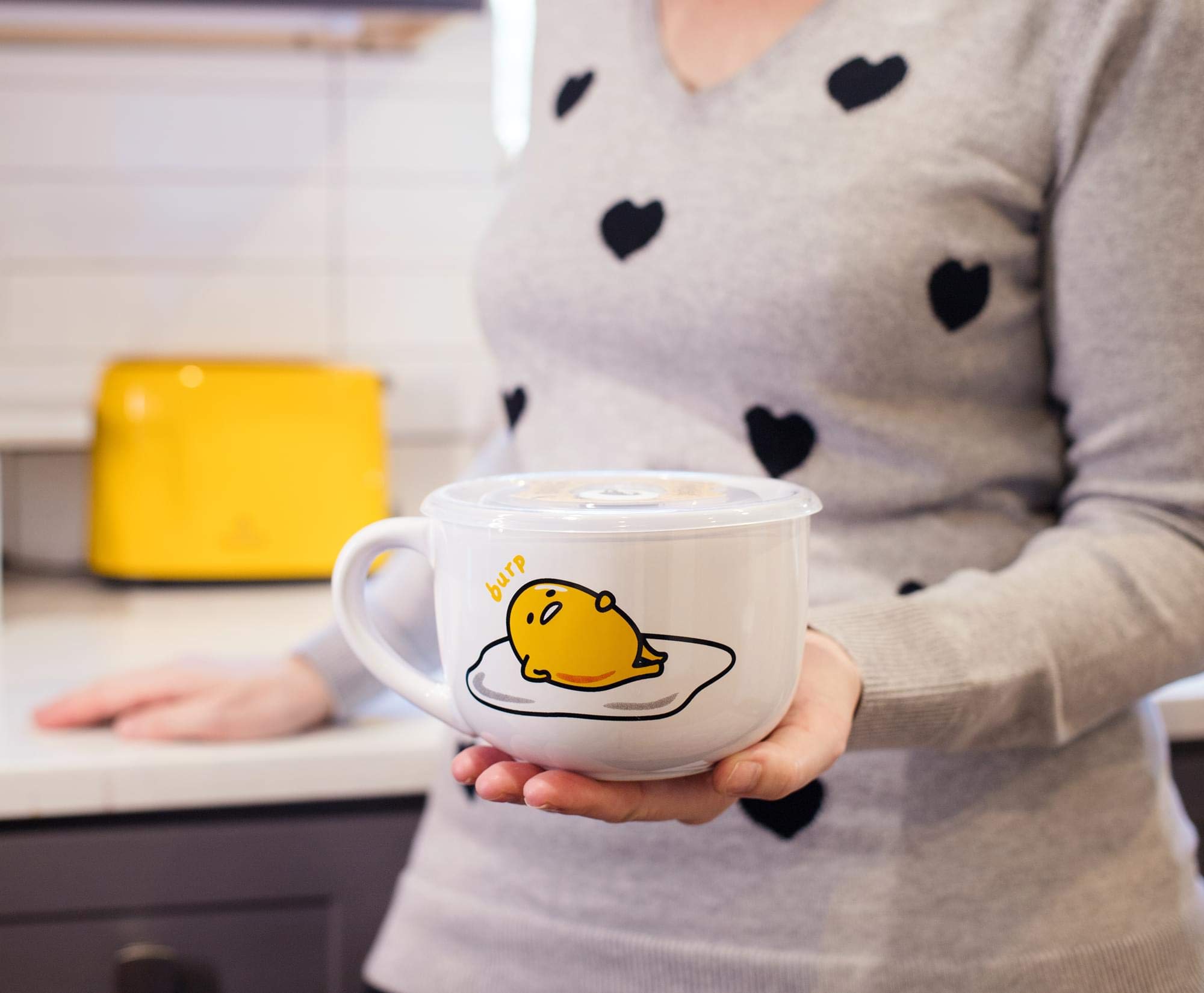 Foto 6 pulgar | Taza Para Sopa Silver Buffalo Sanrio Gudetama Burp Late Night, 600 Ml - Venta Internacional.