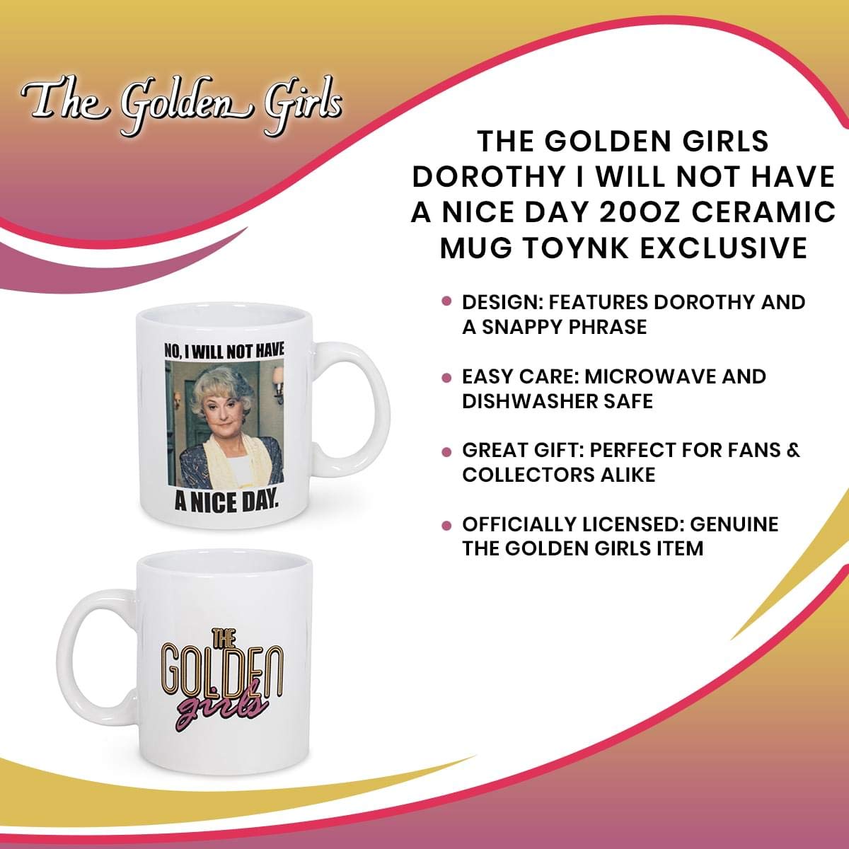 Foto 7 | Taza Silver Buffalo The Golden Girls No Tendré Un Buen Día - Venta Internacional.