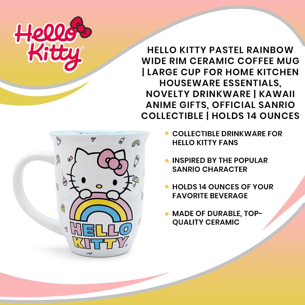 Foto 8 pulgar | Taza De Café Silver Buffalo Sanrio Hello Kitty, 480 Ml, Cerámica - Venta Internacional.