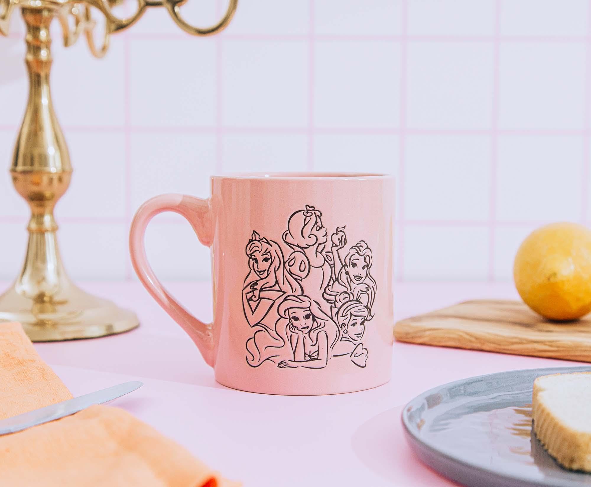 Foto 3 | Taza De Cerámica Resistente A La Cera Con Forma De Princesa De Disney, Color Rosa, 414 Ml - Venta Internacional.