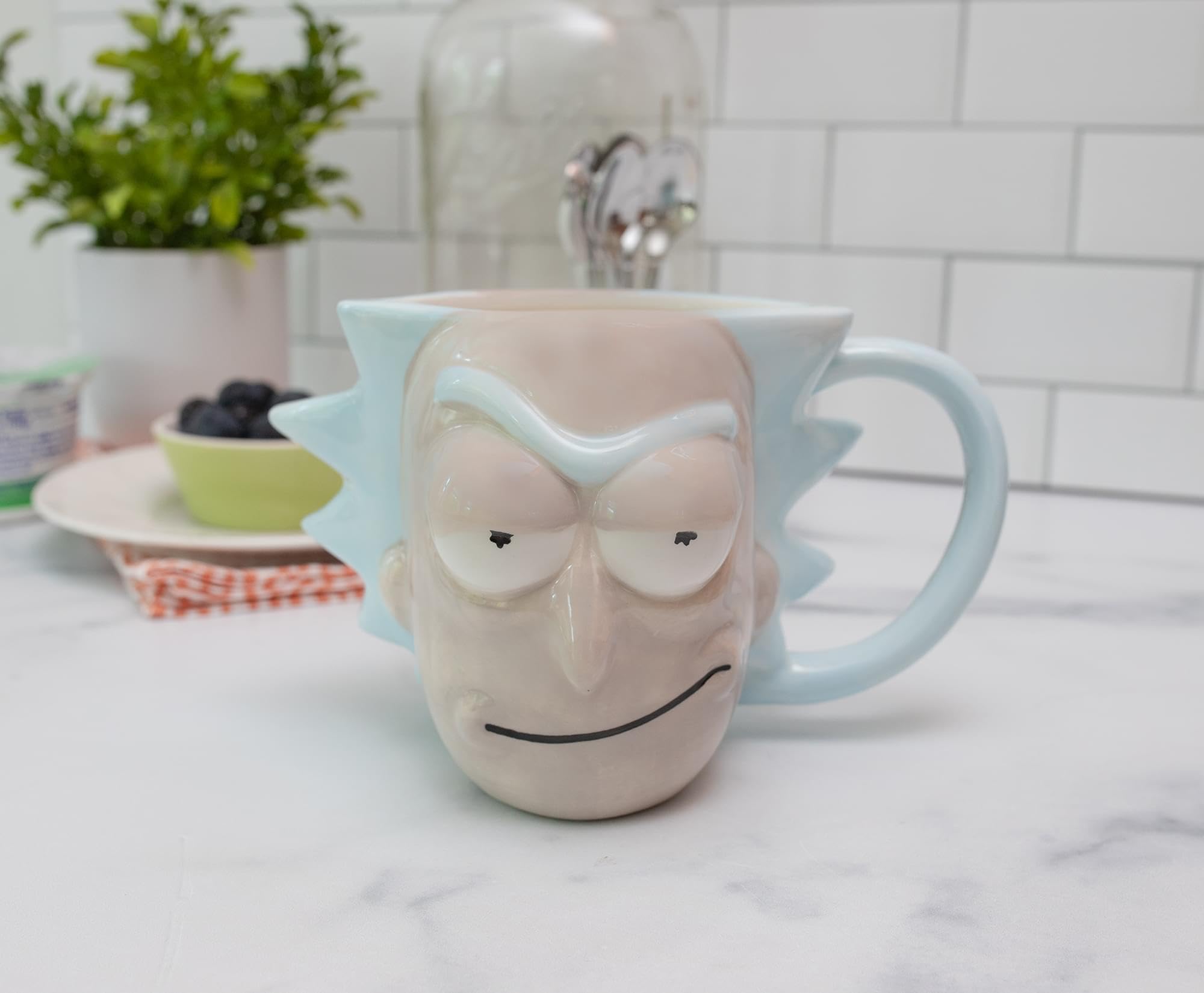 Foto 5 pulgar | Taza Plateada De Buffalo Cartoon Network Morty Rick Face, 600 Ml - Venta Internacional.