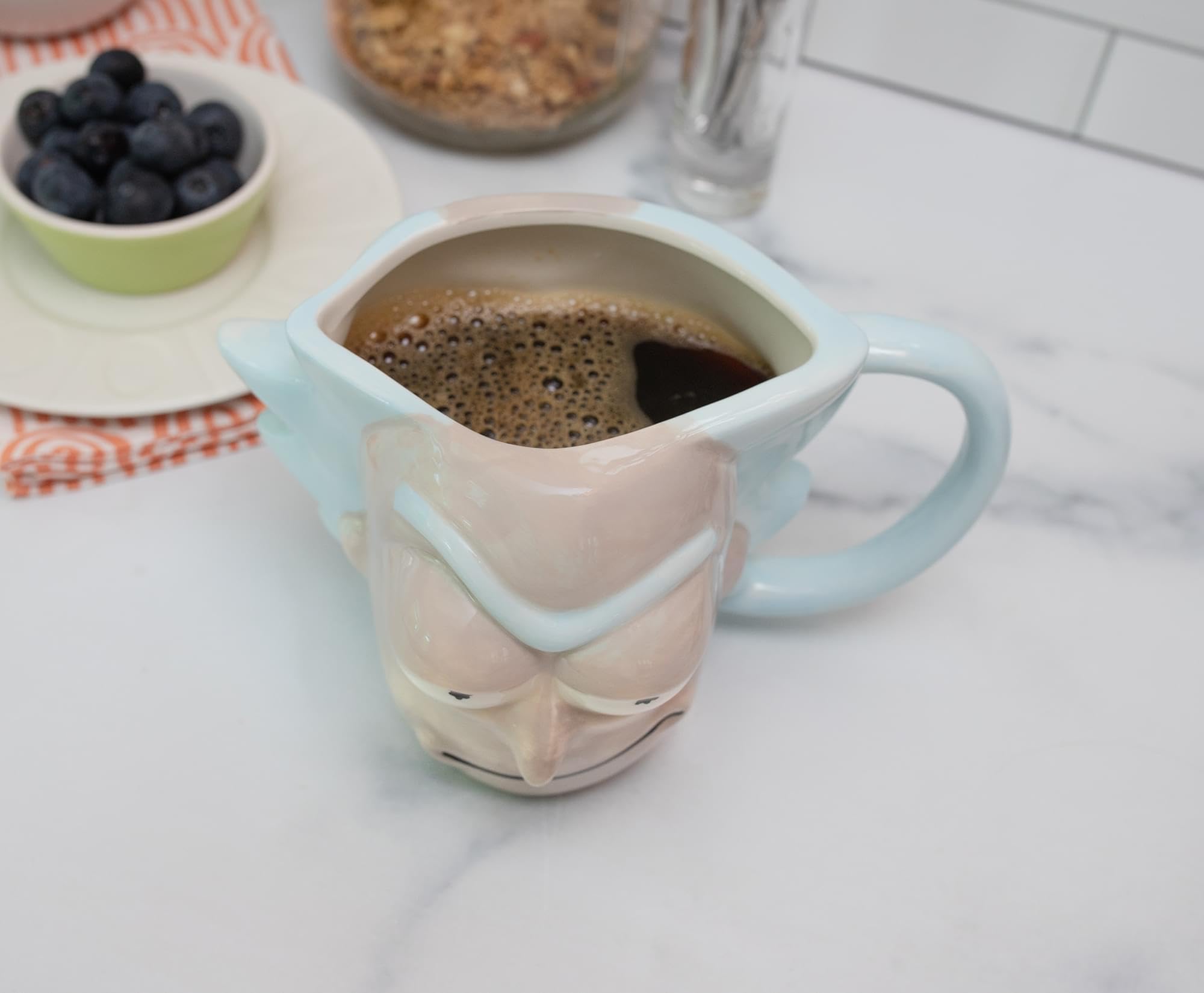 Foto 8 pulgar | Taza Plateada De Buffalo Cartoon Network Morty Rick Face, 600 Ml - Venta Internacional.