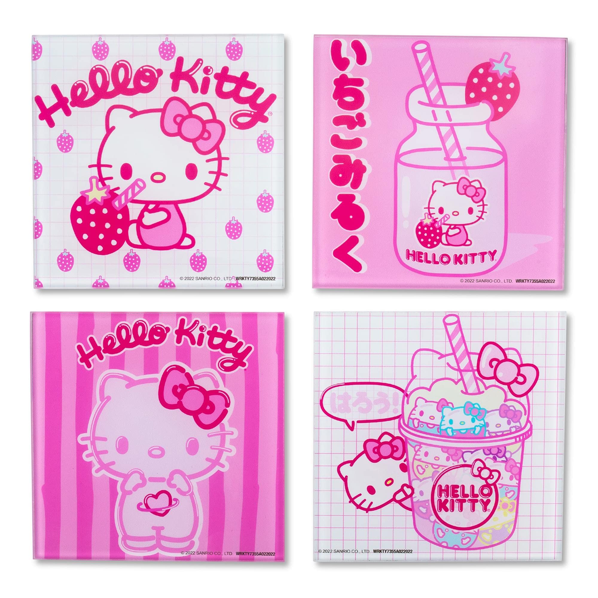 Foto 3 pulgar | Set De Posavasos Sanrio Hello Kitty, Vaso Con Leche De Fresa, 4 Unidades - Venta Internacional.