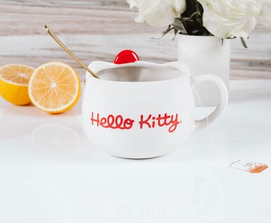 Foto 4 | Taza De Cerámica Silver Buffalo Hello Kitty Face, 650 Ml - Venta Internacional.