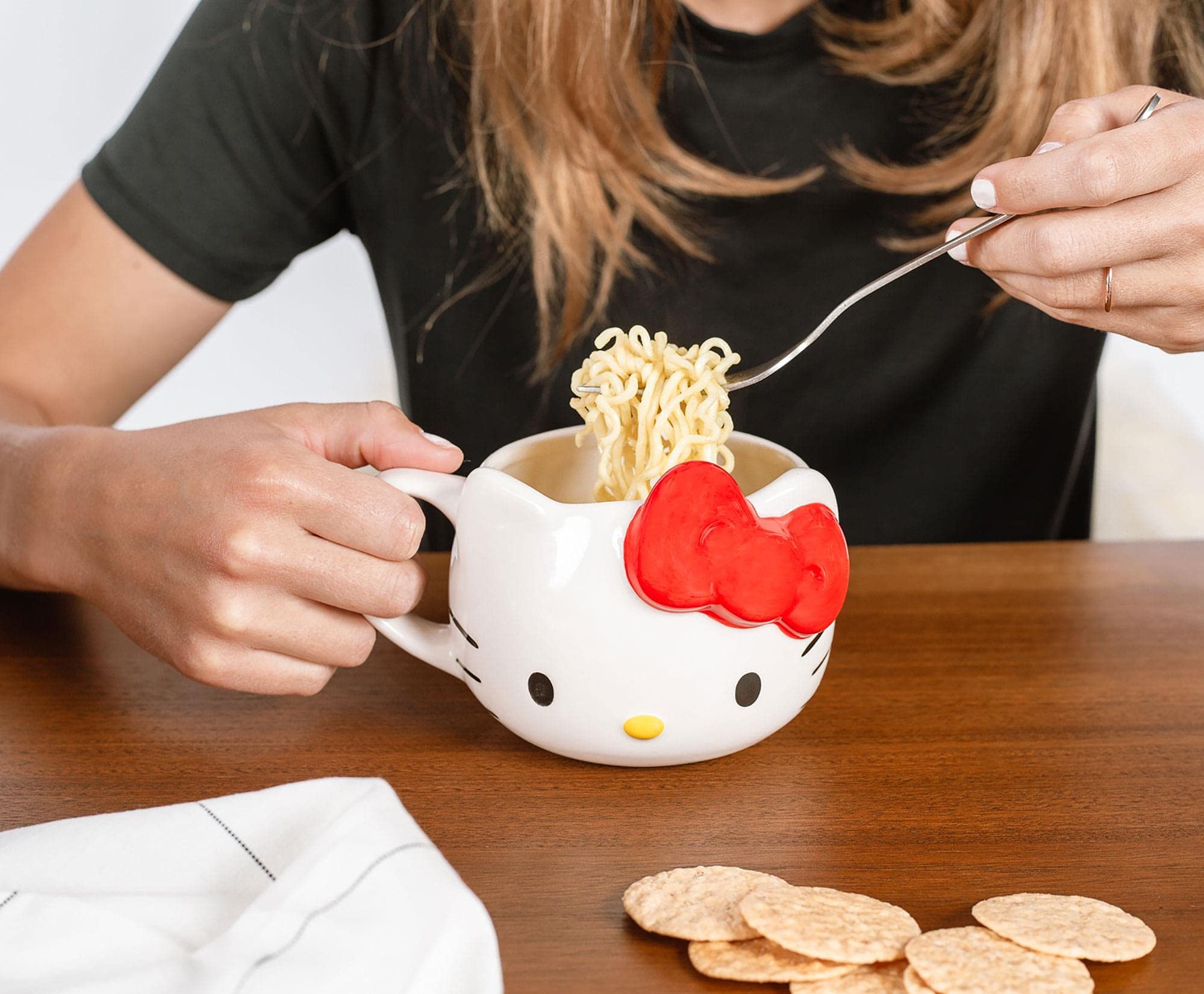 Foto 6 pulgar | Taza De Cerámica Silver Buffalo Hello Kitty Face, 650 Ml - Venta Internacional.