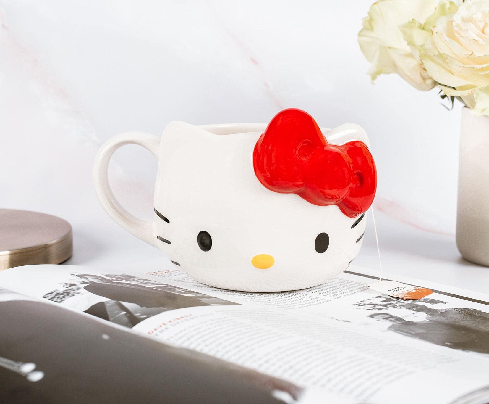 Foto 7 pulgar | Taza De Cerámica Silver Buffalo Hello Kitty Face, 650 Ml - Venta Internacional.