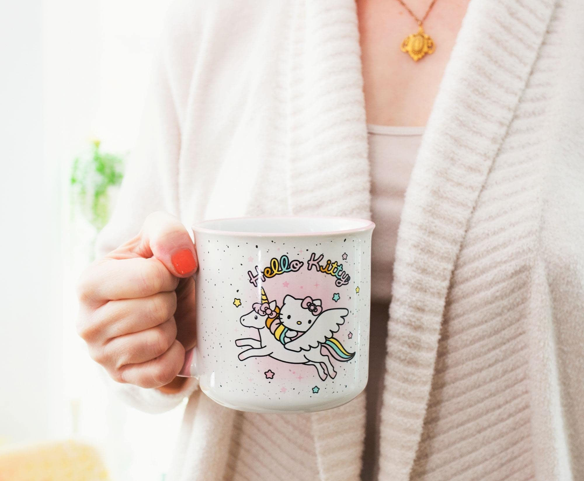 Foto 6 pulgar | Taza Camper Sanrio Hello Kitty Con Forma De Estrella De Unicornio De Cerámica, 600 Ml - Venta Internacional.