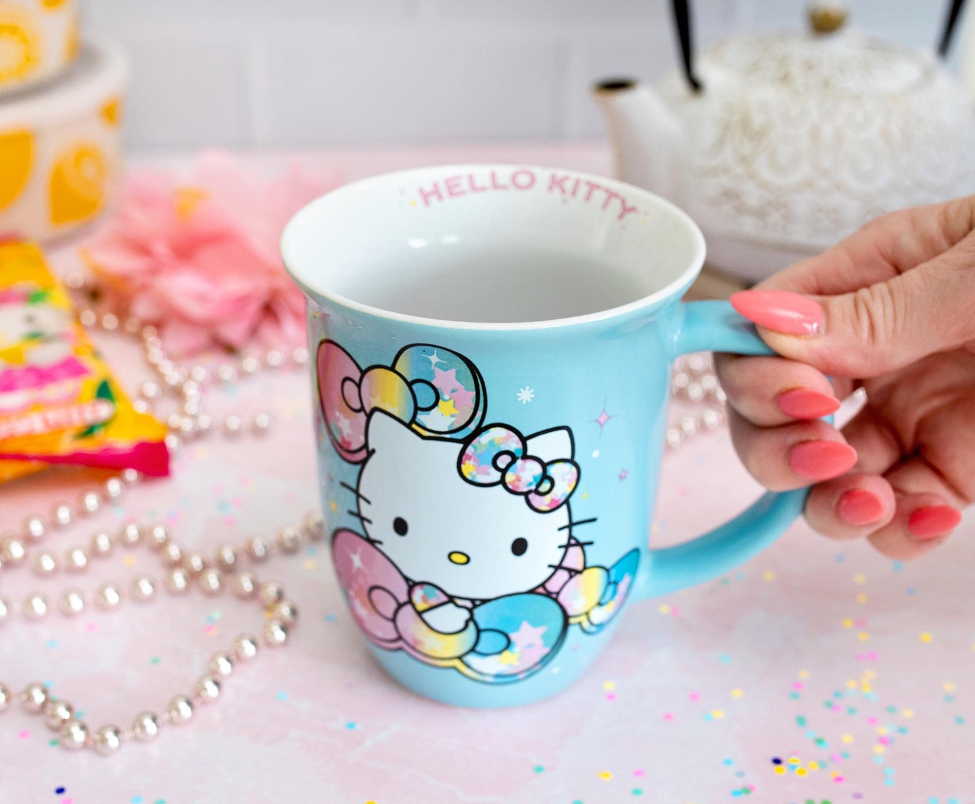 Foto 5 pulgar | Taza Sanrio Hello Kitty Pastel Rainbow, 473 Ml, Cerámica - Venta Internacional.
