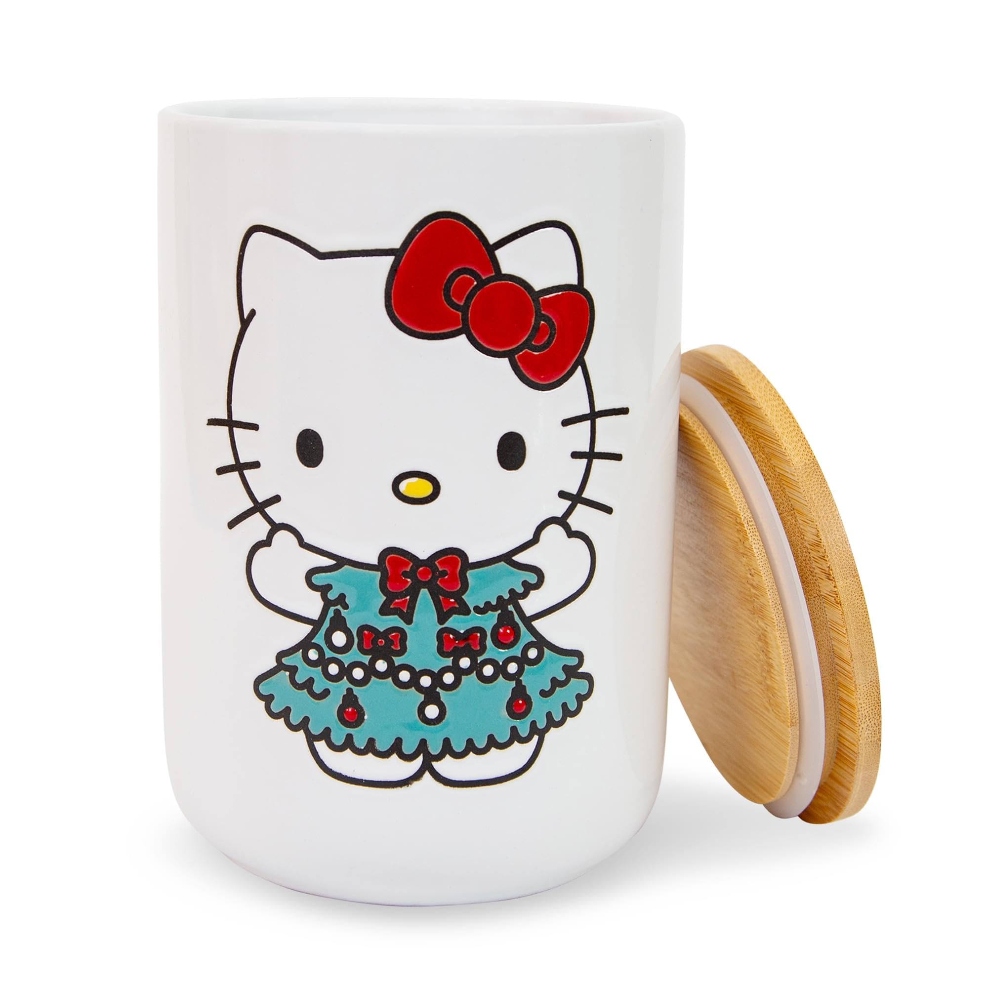 Foto 3 pulgar | Recipiente Para Tarros Para Aperitivos Hello Kitty Sanrio Holiday Ceramic - Venta Internacional.