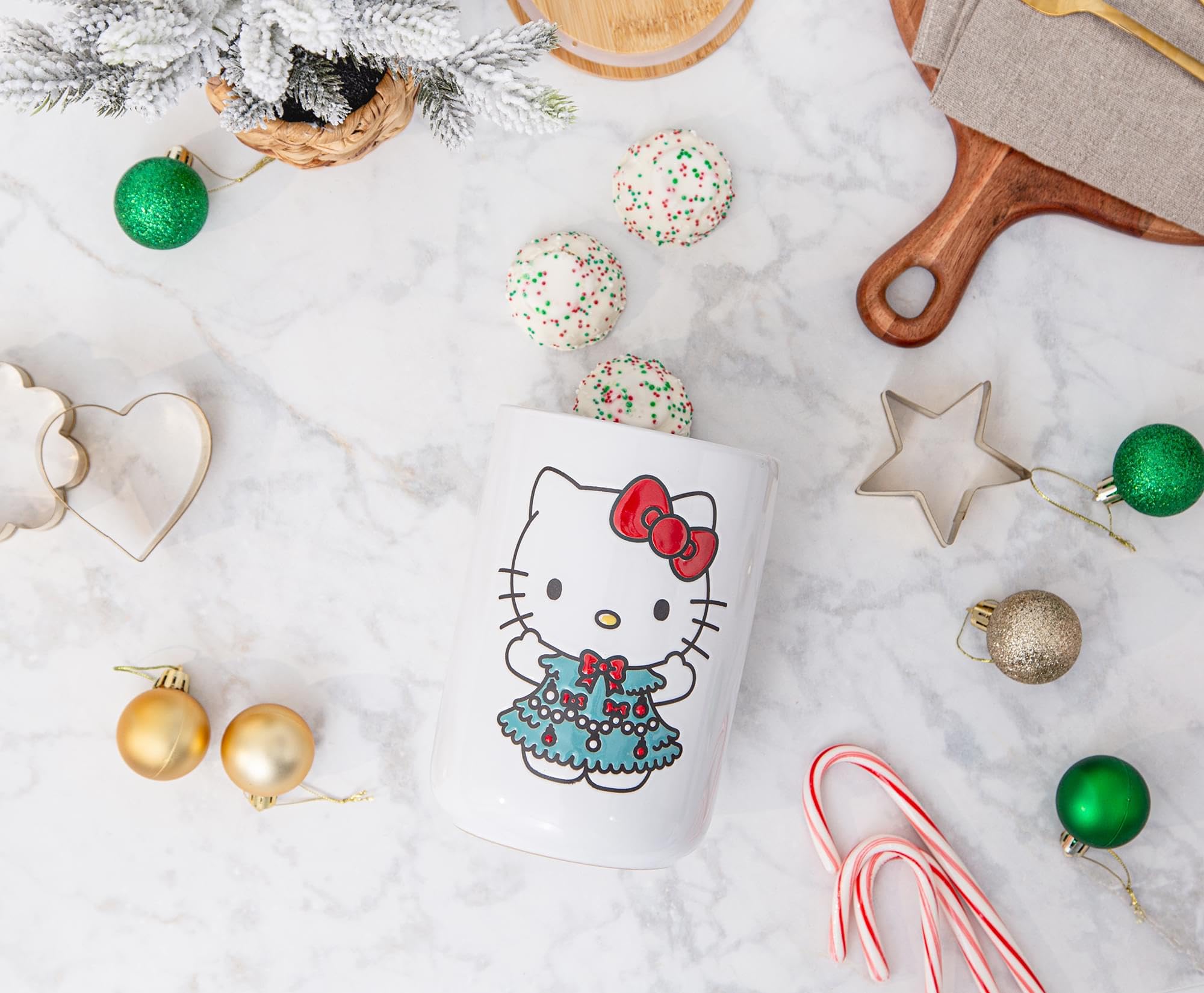 Foto 5 pulgar | Recipiente Para Tarros Para Aperitivos Hello Kitty Sanrio Holiday Ceramic - Venta Internacional.