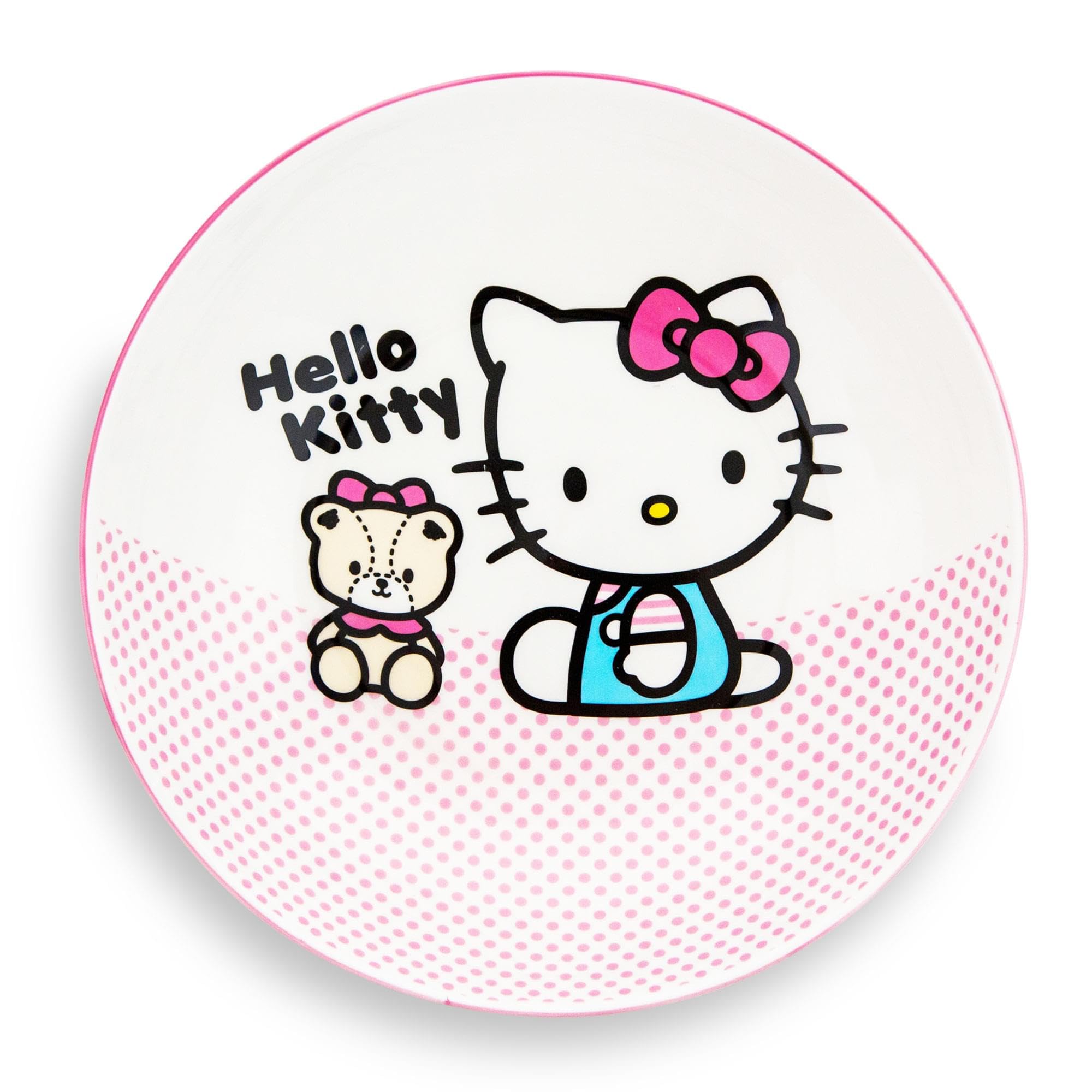 Foto 2 pulgar | Cuenco Sanrio Hello Kitty Con Lunares Rosas, 23 Cm, Cerámica - Venta Internacional.