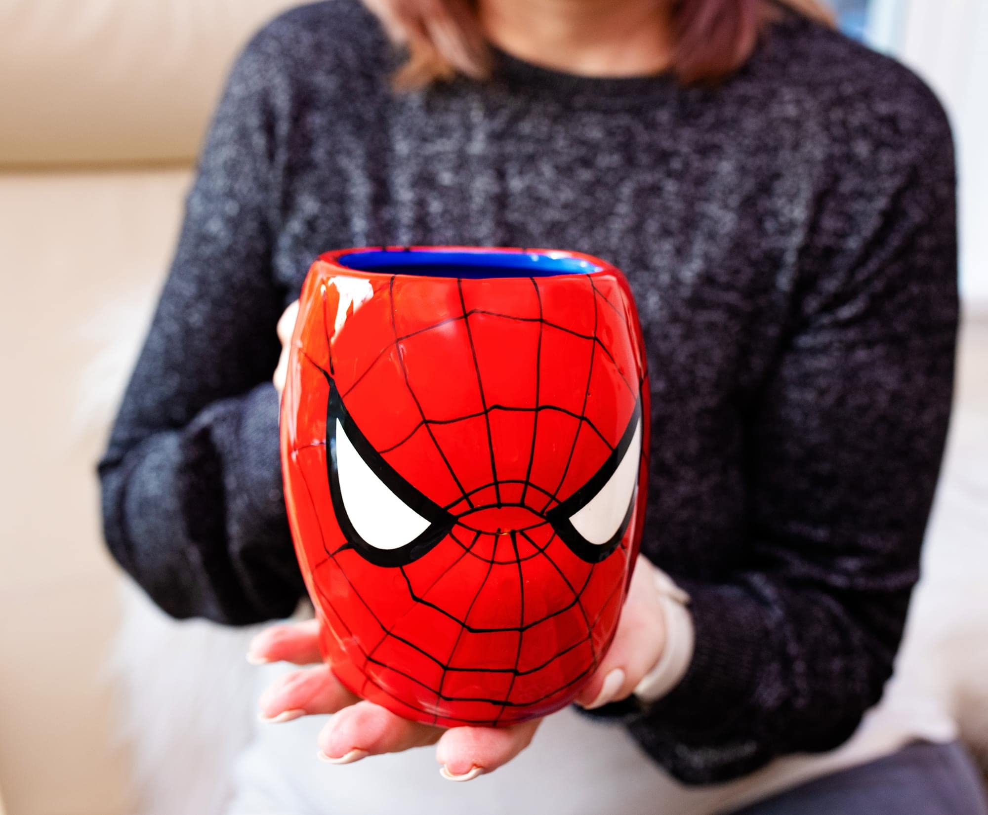 Foto 8 pulgar | Taza De Cerámica Plateada Con Diseño De Búfalo Marvel Spiderman Face 3d, 600 Ml - Venta Internacional.