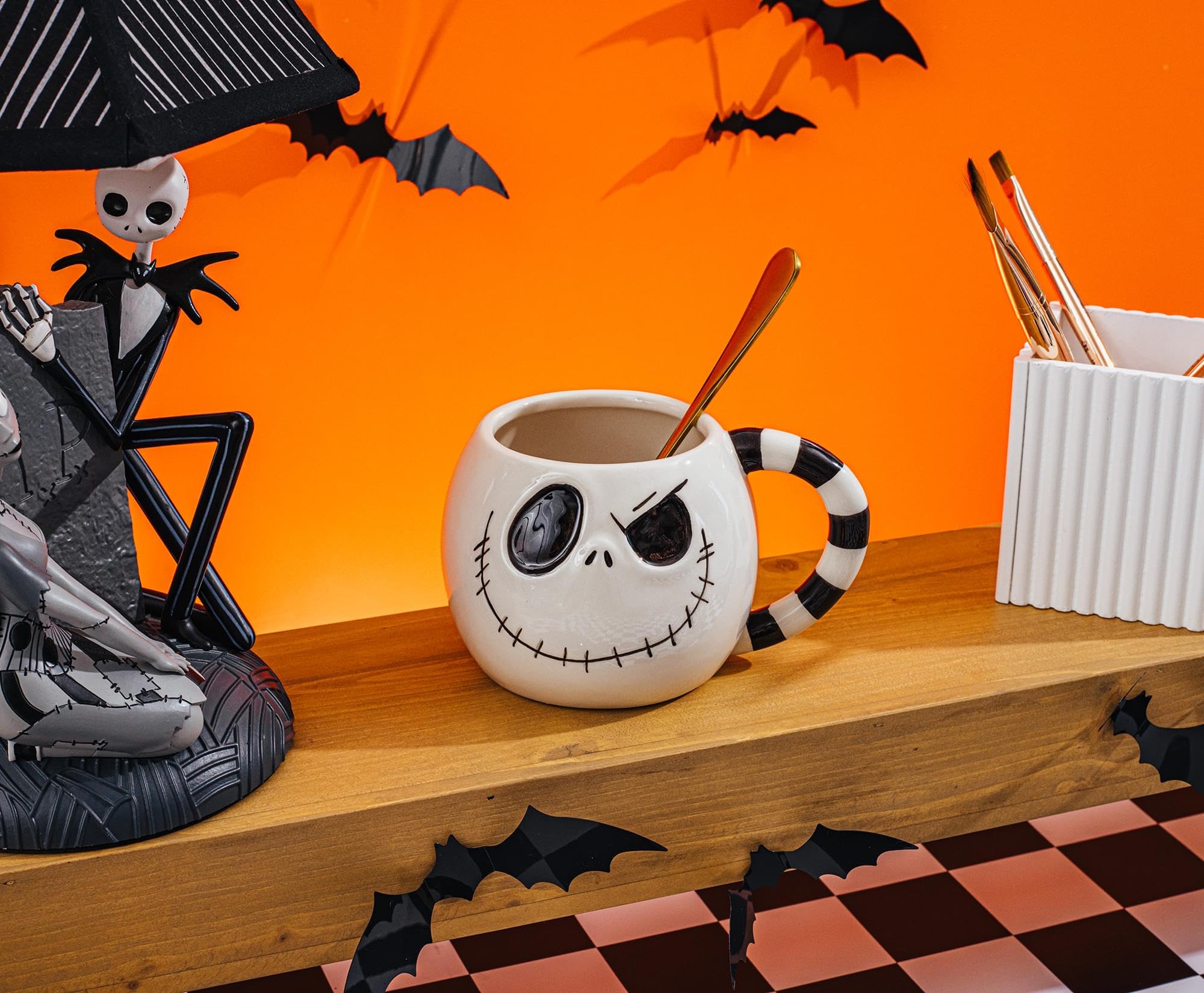 Foto 5 pulgar | Taza De Cerámica Plateada Buffalo Disney Nightmare Before Christmas - Venta Internacional.