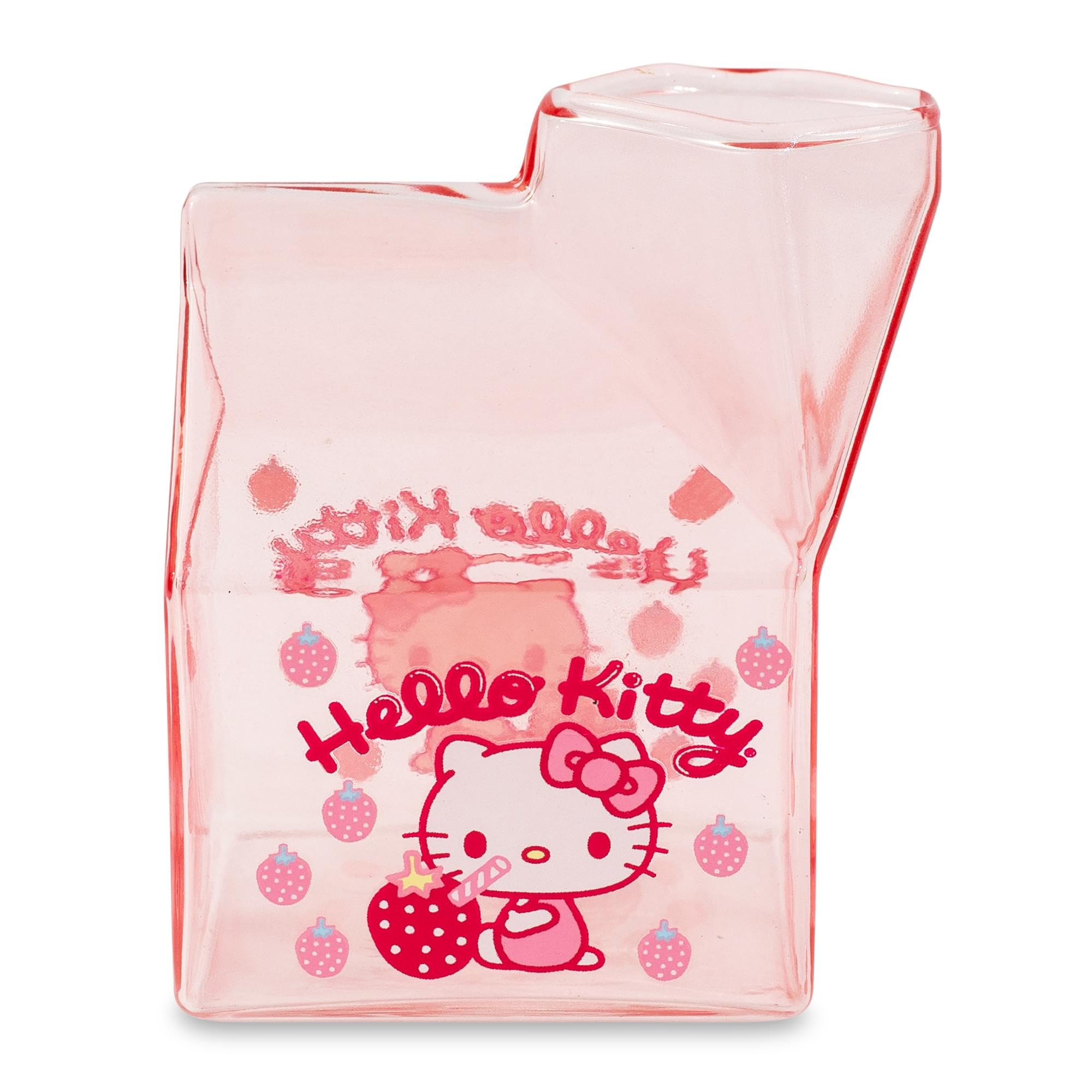Foto 3 | Cartón De Vidrio Para Leche Hello Kitty Sanrio Strawberry 350 Ml - Venta Internacional.