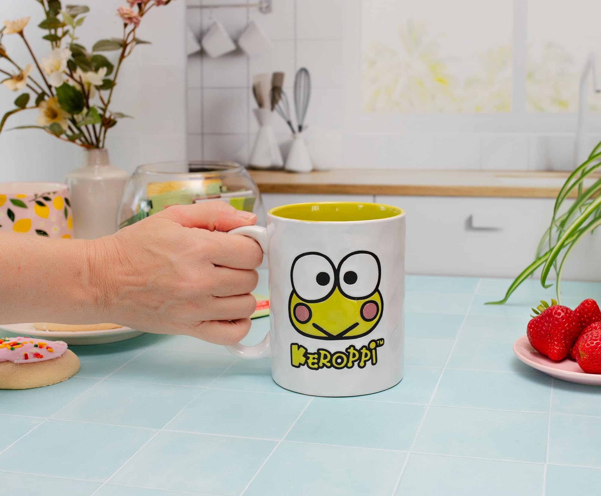Foto 6 pulgar | Taza De Cerámica Facial Silver Buffalo Sanrio Keroppi, 500 Ml - Venta Internacional.