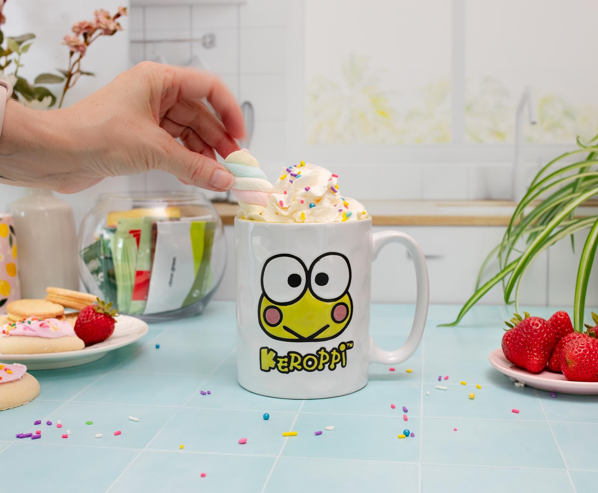 Foto 6 | Taza De Cerámica Facial Silver Buffalo Sanrio Keroppi, 500 Ml - Venta Internacional.