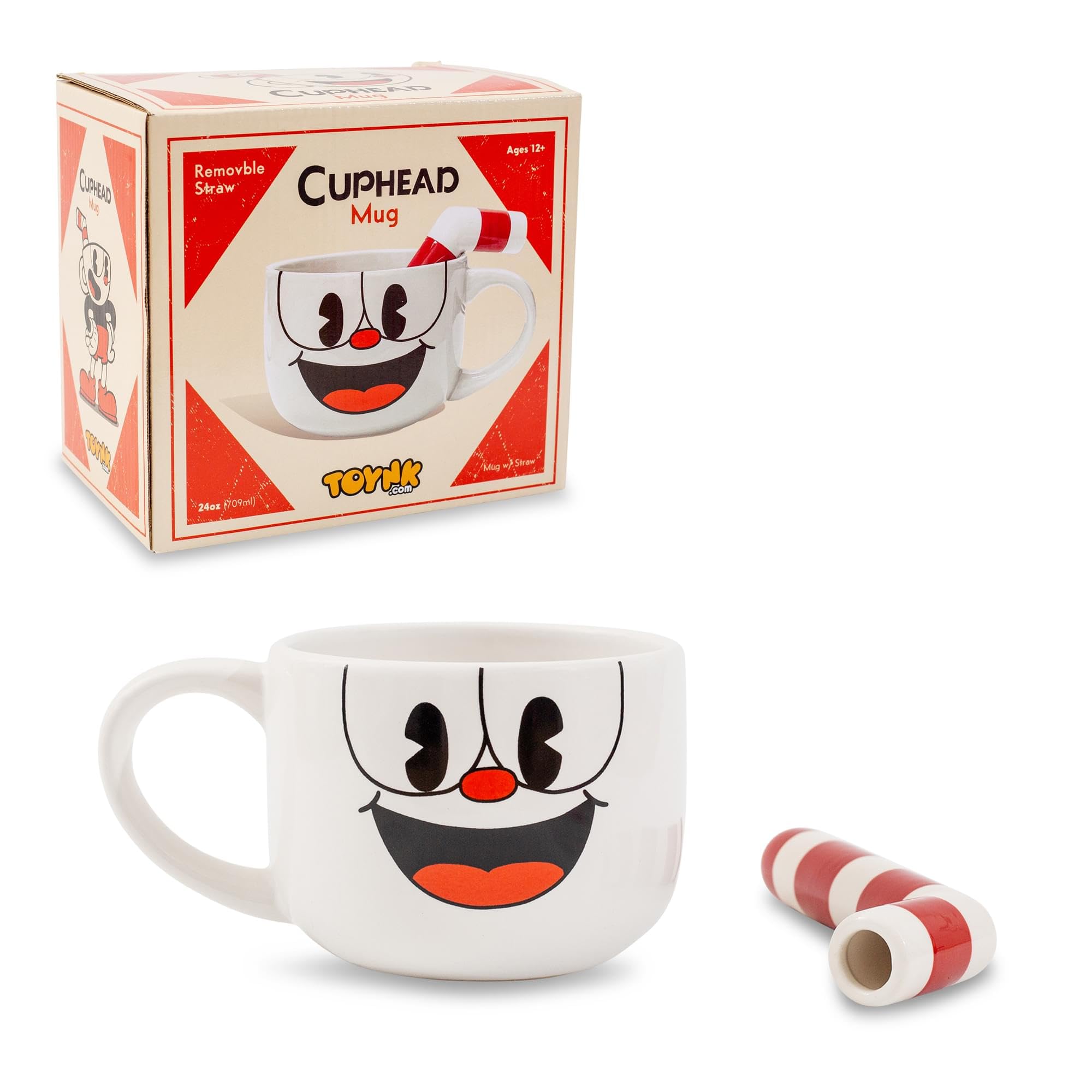 Foto 2 | Taza De Café Toynk Cuphead De Cerámica Con Pajita, 600 Ml - Venta Internacional.