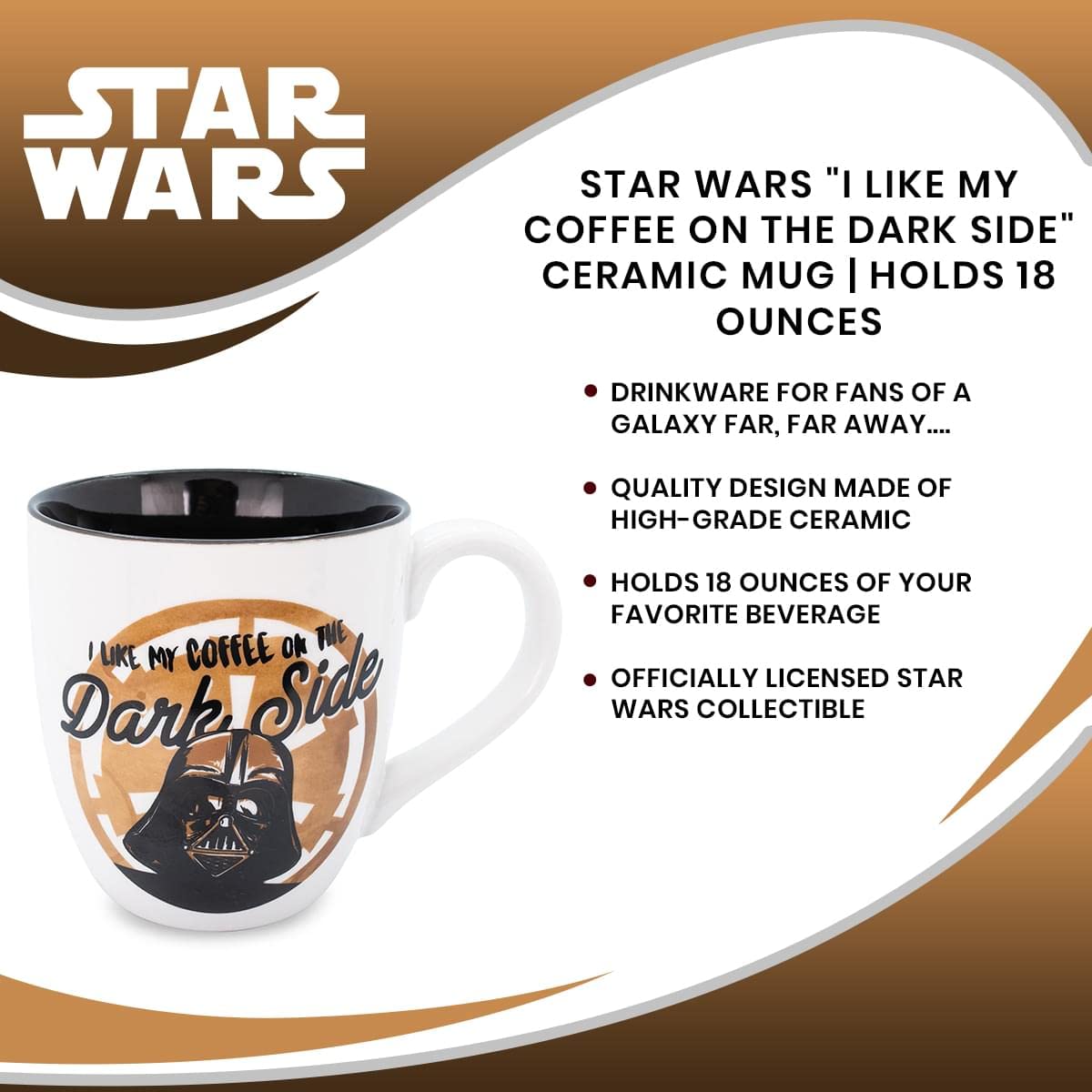 Foto 8 pulgar | Taza De Cerámica Toynk Star Wars I Like My Coffee On The Dark Side - Venta Internacional.