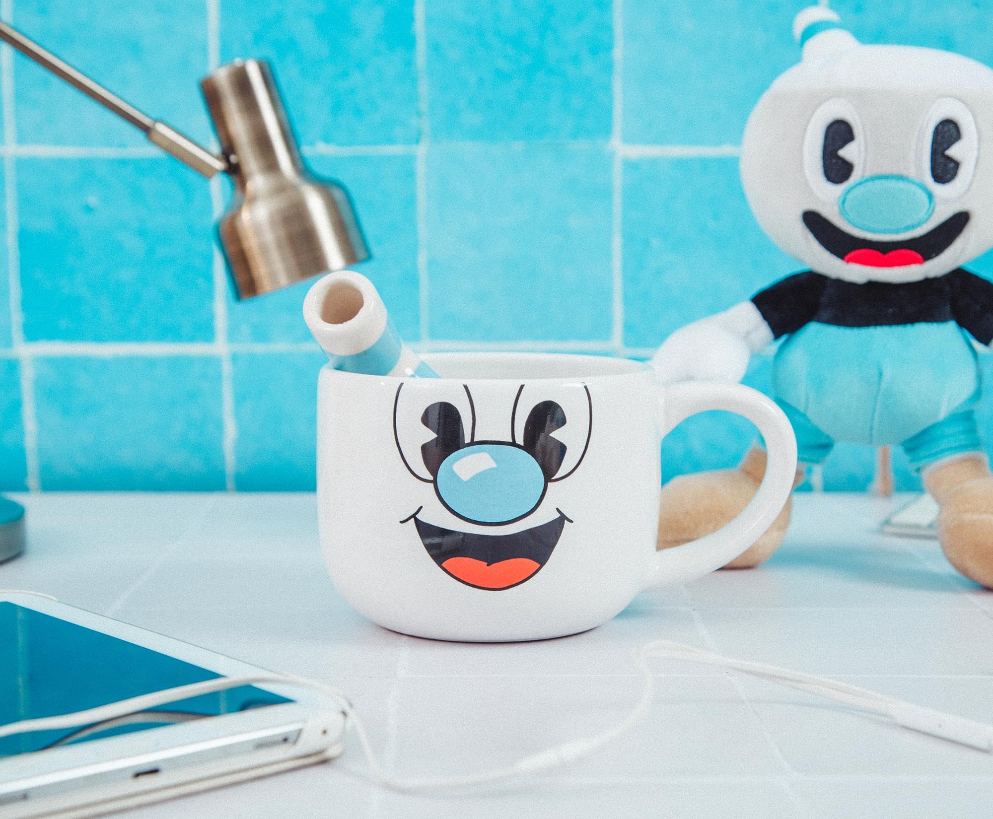 Foto 3 | Taza De Café Toynk Cuphead Mugman De Cerámica Con Pajita, 600 Ml - Venta Internacional.