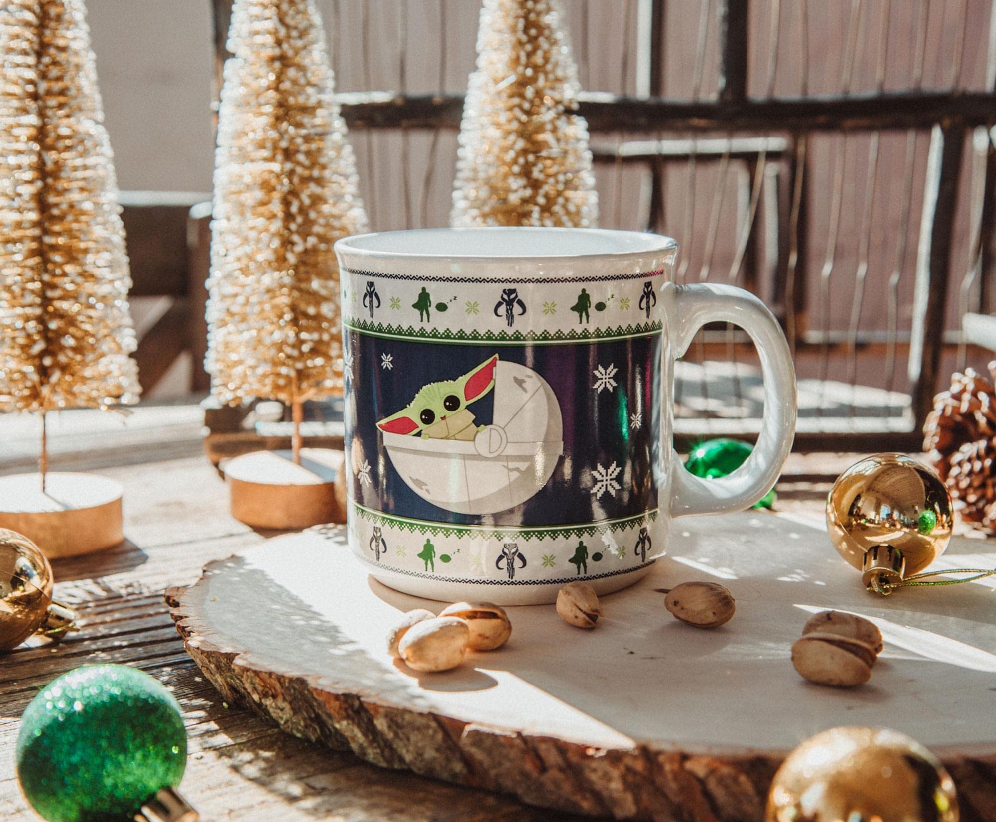 Foto 4 pulgar | Taza Camper De Cerámica Plateada Con Diseño De Buffalo Star Wars The Mandalorian Grogu - Venta Internacional.