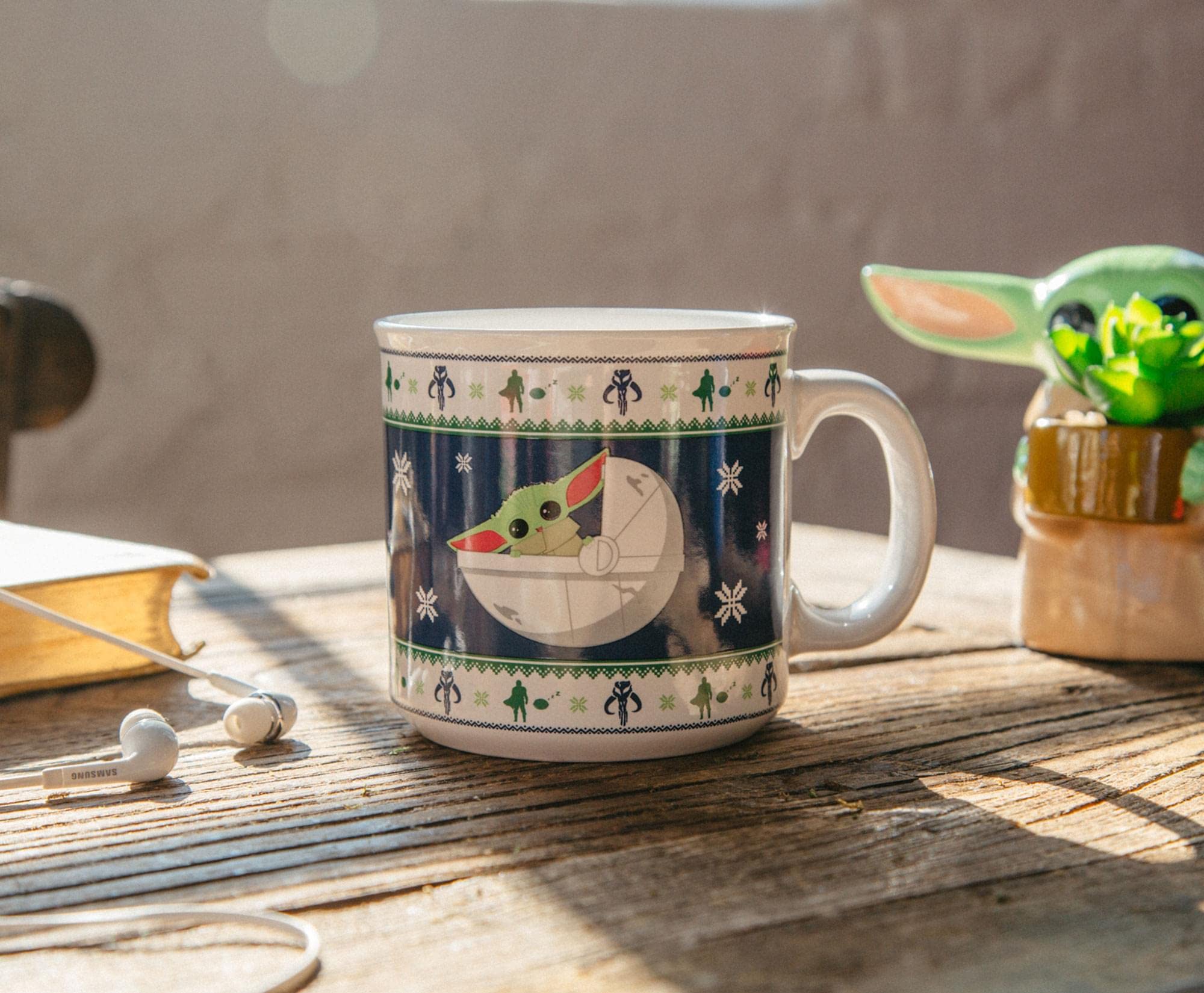 Foto 6 pulgar | Taza Camper De Cerámica Plateada Con Diseño De Buffalo Star Wars The Mandalorian Grogu - Venta Internacional.