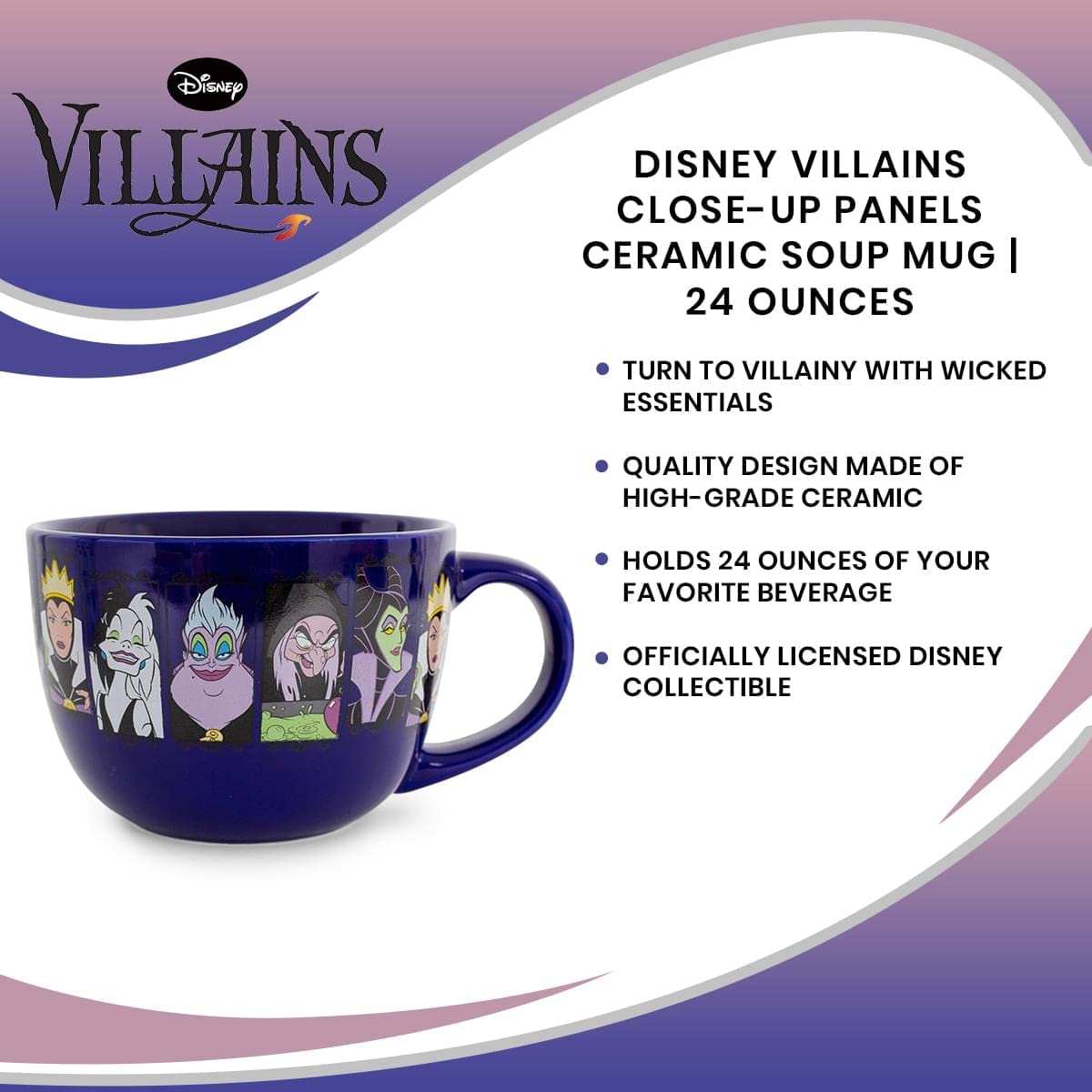 Foto 7 | Taza Disney Villains Cerámica 710 Ml - Venta Internacional