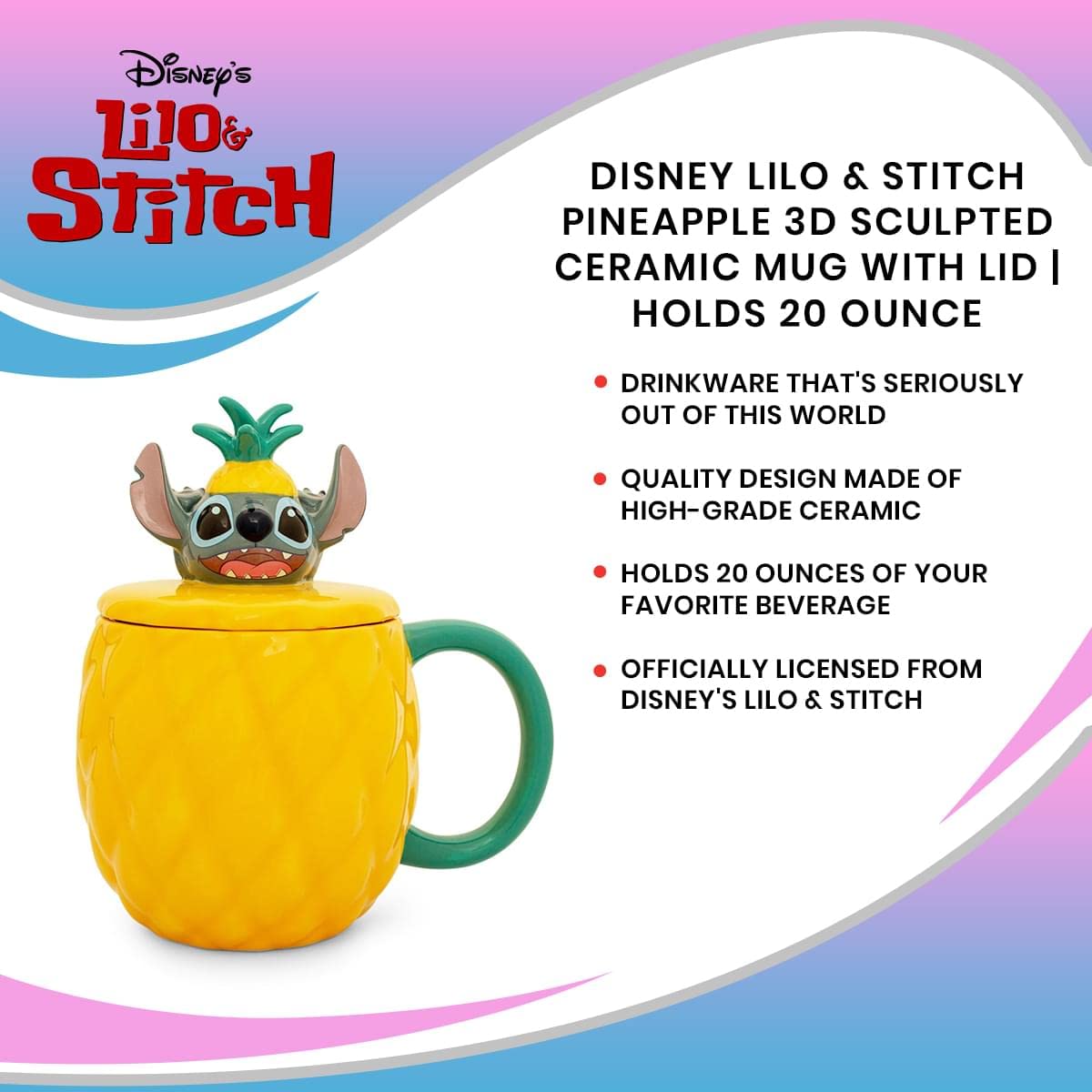 Foto 8 pulgar | Taz Lilo & Stitch Piña 3D 590 ml  - Venta Internacional
