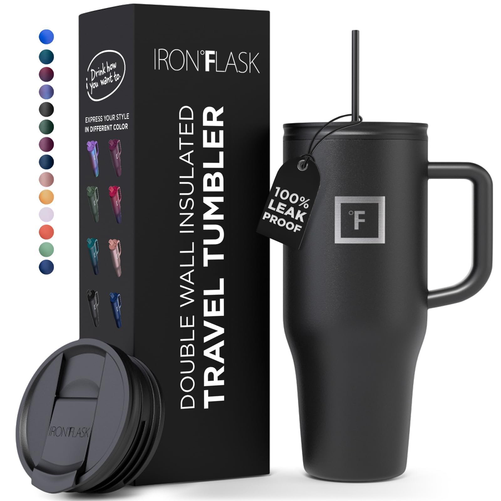Taza Aislante Iron °flask Copilot Con Pajita Y Tapa Abatible, 950 Ml - Venta Internacional.