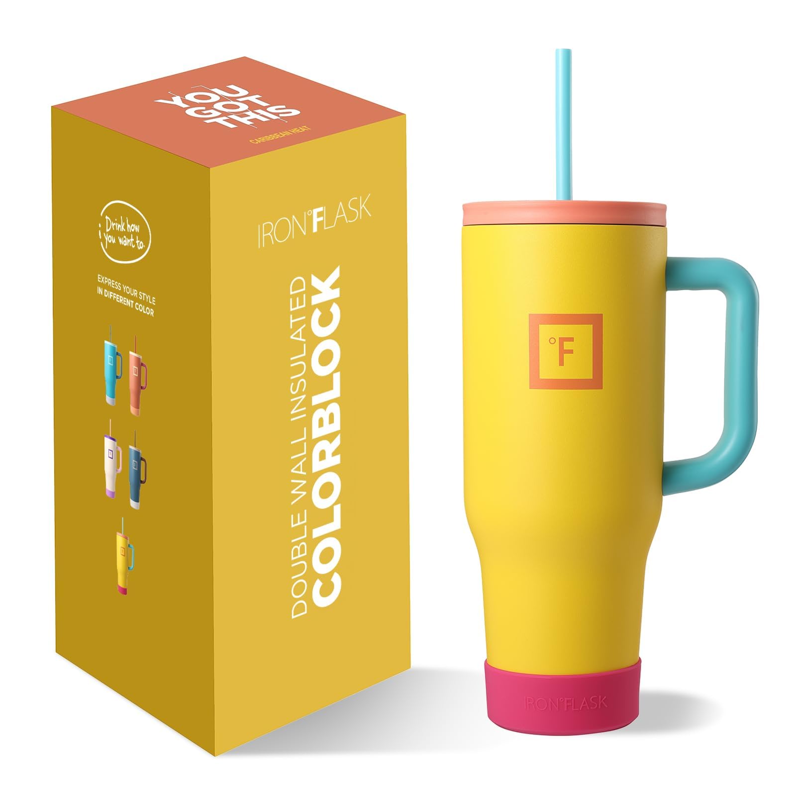Foto 1 | Taza Aislante Iron °flask Co-pilot Caribbean Heat 1.2 L - Venta Internacional.