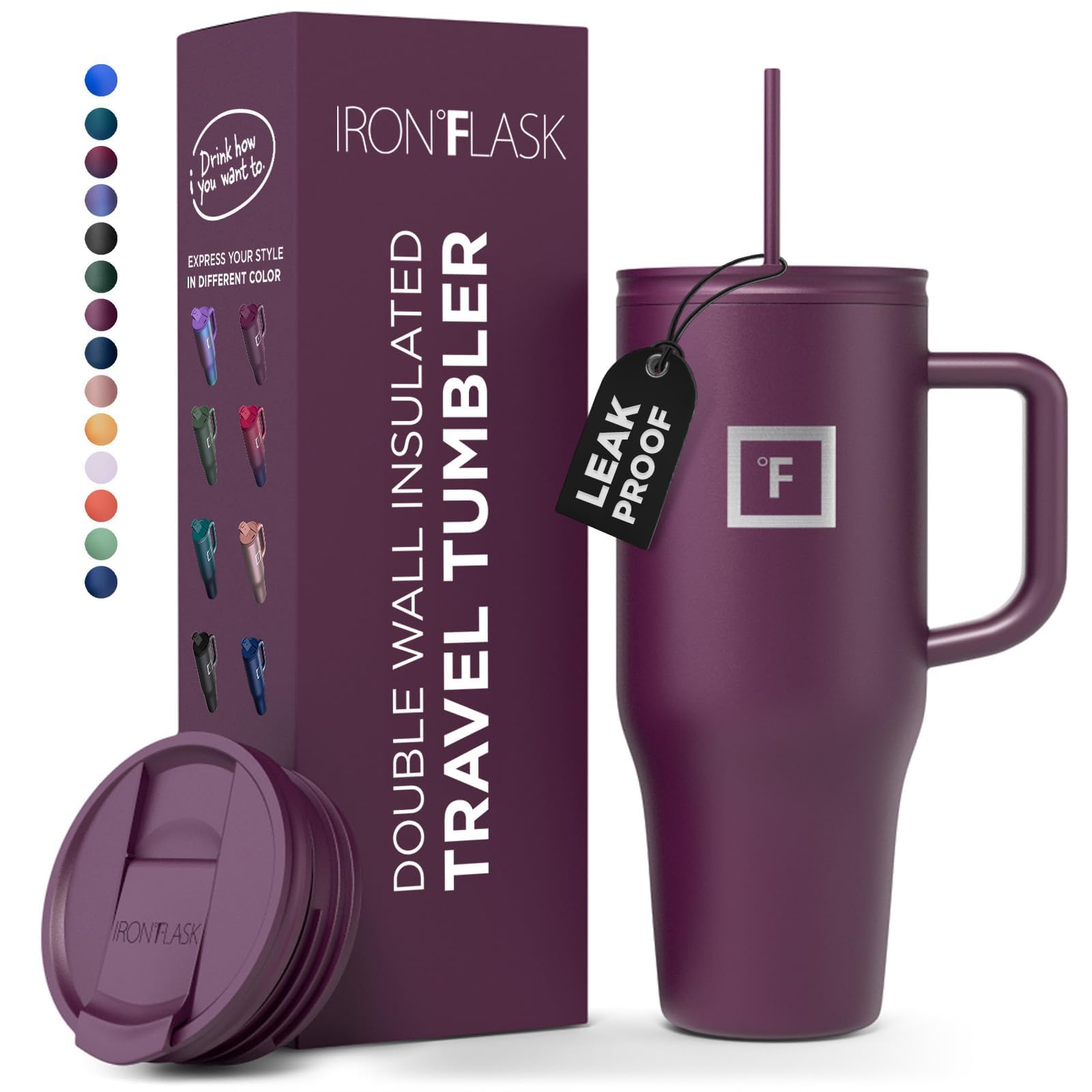 Foto 1 | Taza Aislante Iron °flask Co-pilot Con Pajita Y Tapa Abatible, 1,2 L - Venta Internacional.
