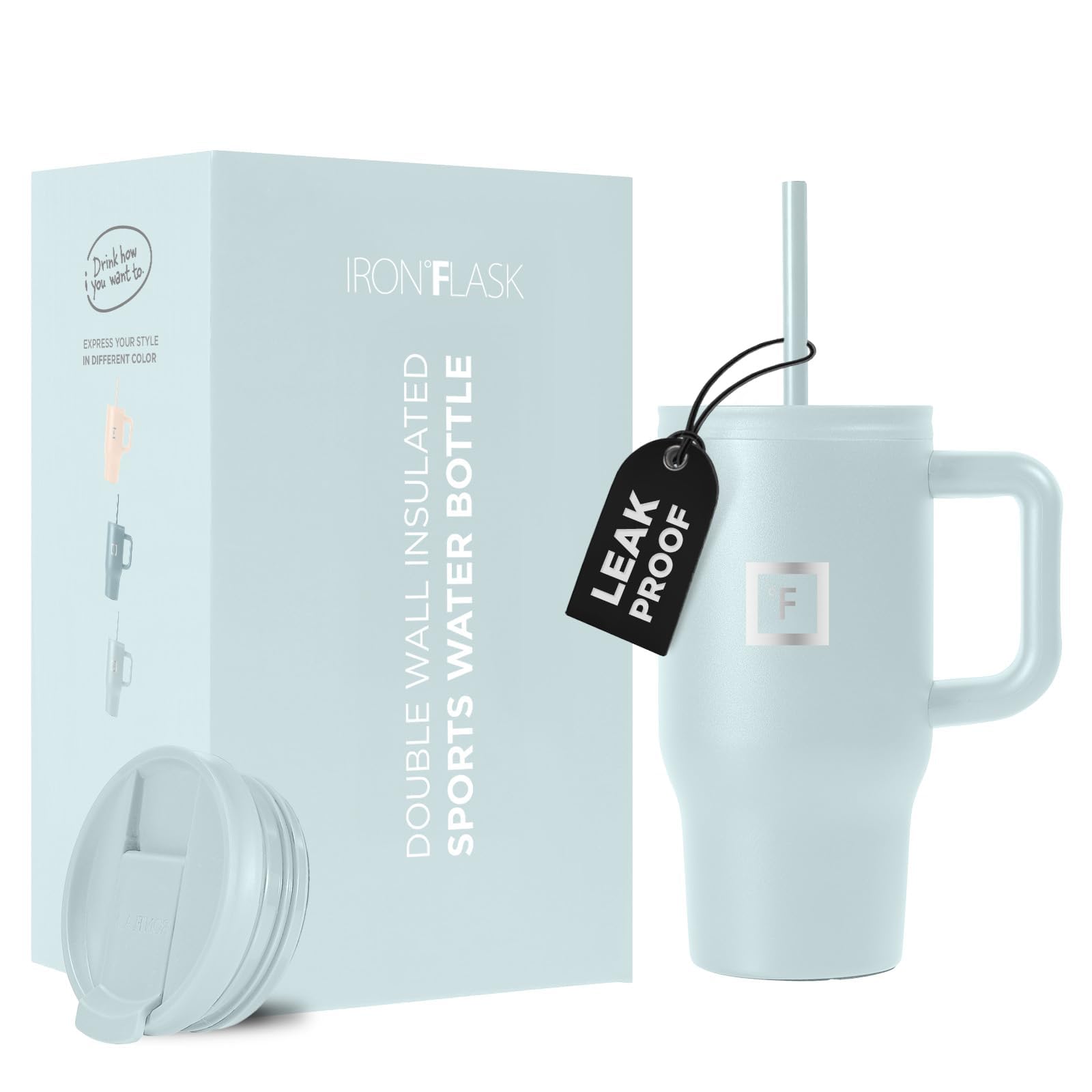 Foto 1 | Taza Aislante Iron °flask Co-pilot Con Tapa Con Pajita Y Tapa Abatible, 480 Ml - Venta Internacional.