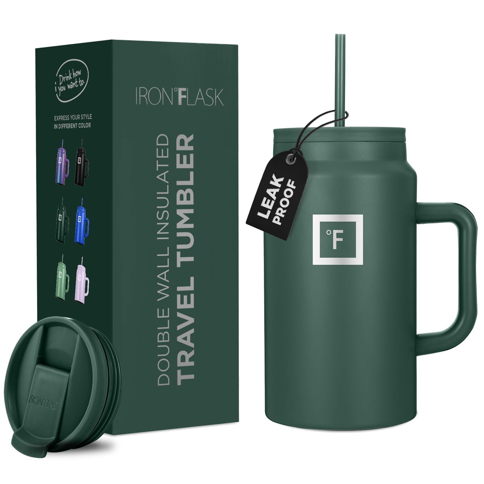 Foto 1 | Taza Aislante Iron Flask Co-pilot Con Tapa Con Pajita Y Tapa Abatible, 1,5 L - Venta Internacional.