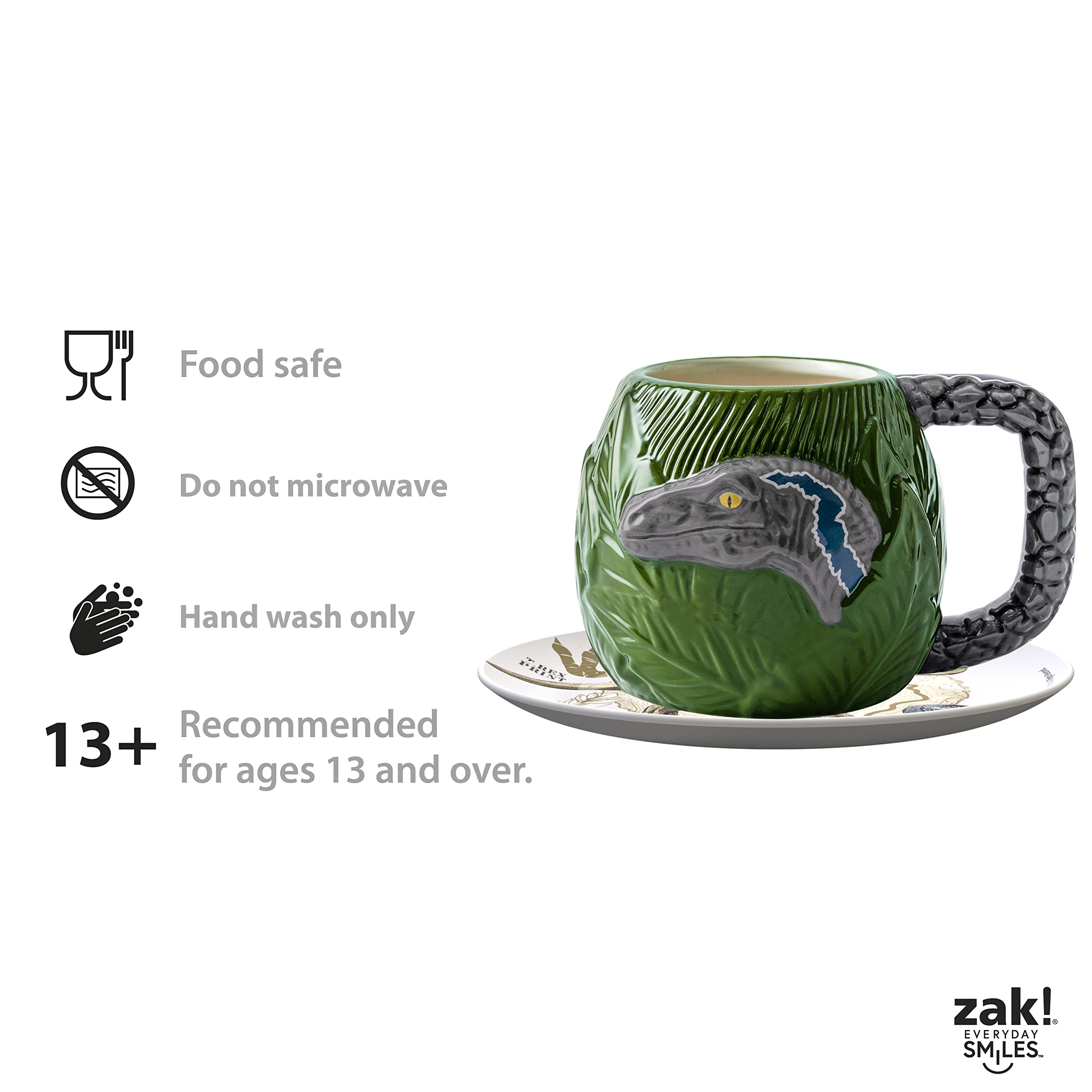 Foto 8 pulgar | Set De Tazas Zak Designs Jurassic World Dominion Movie Ceramic - Venta Internacional.