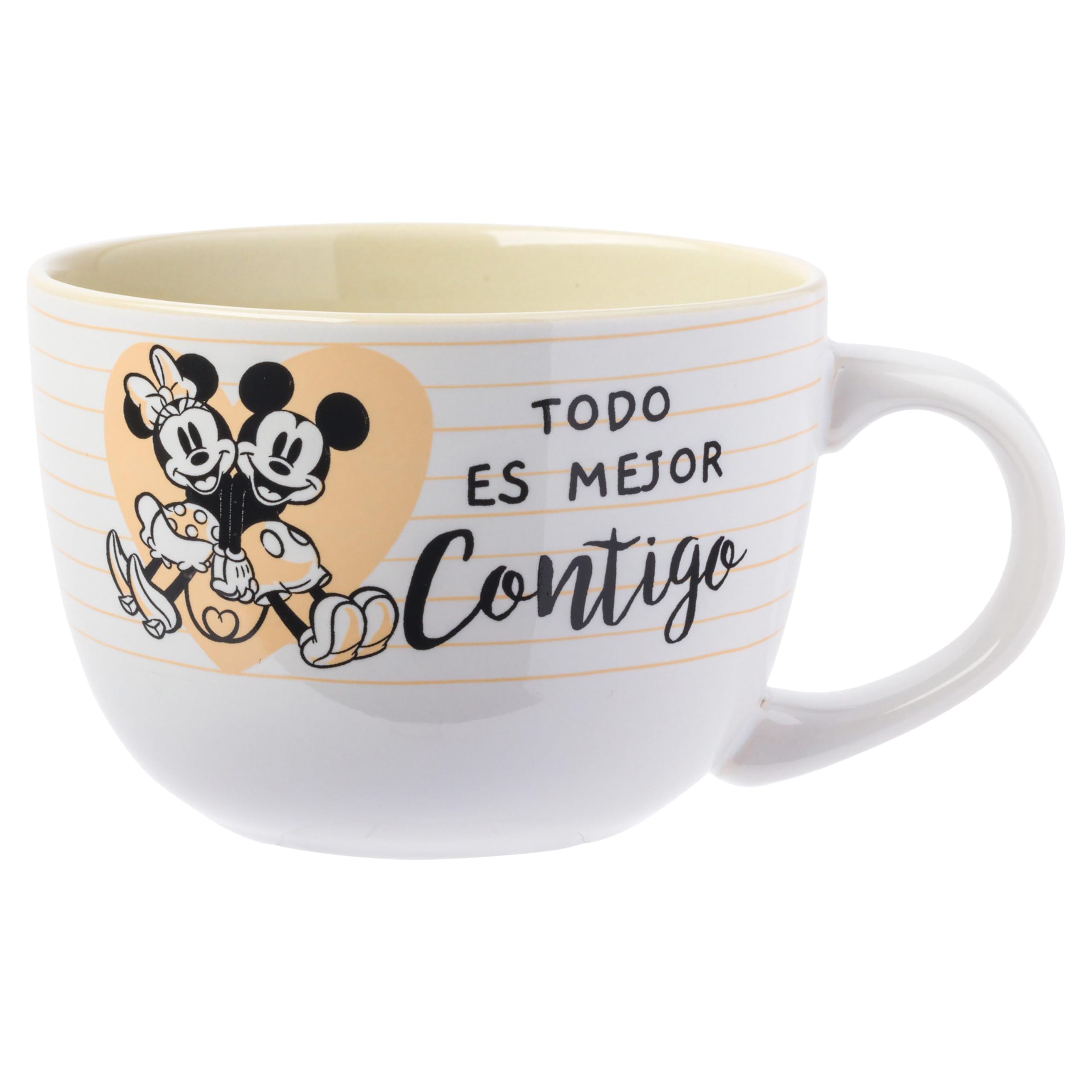 Foto 2 pulgar | Taza De Sopa Silver Buffalo Mickey & Minnie Todo Es Mejor 700ml - Venta Internacional.